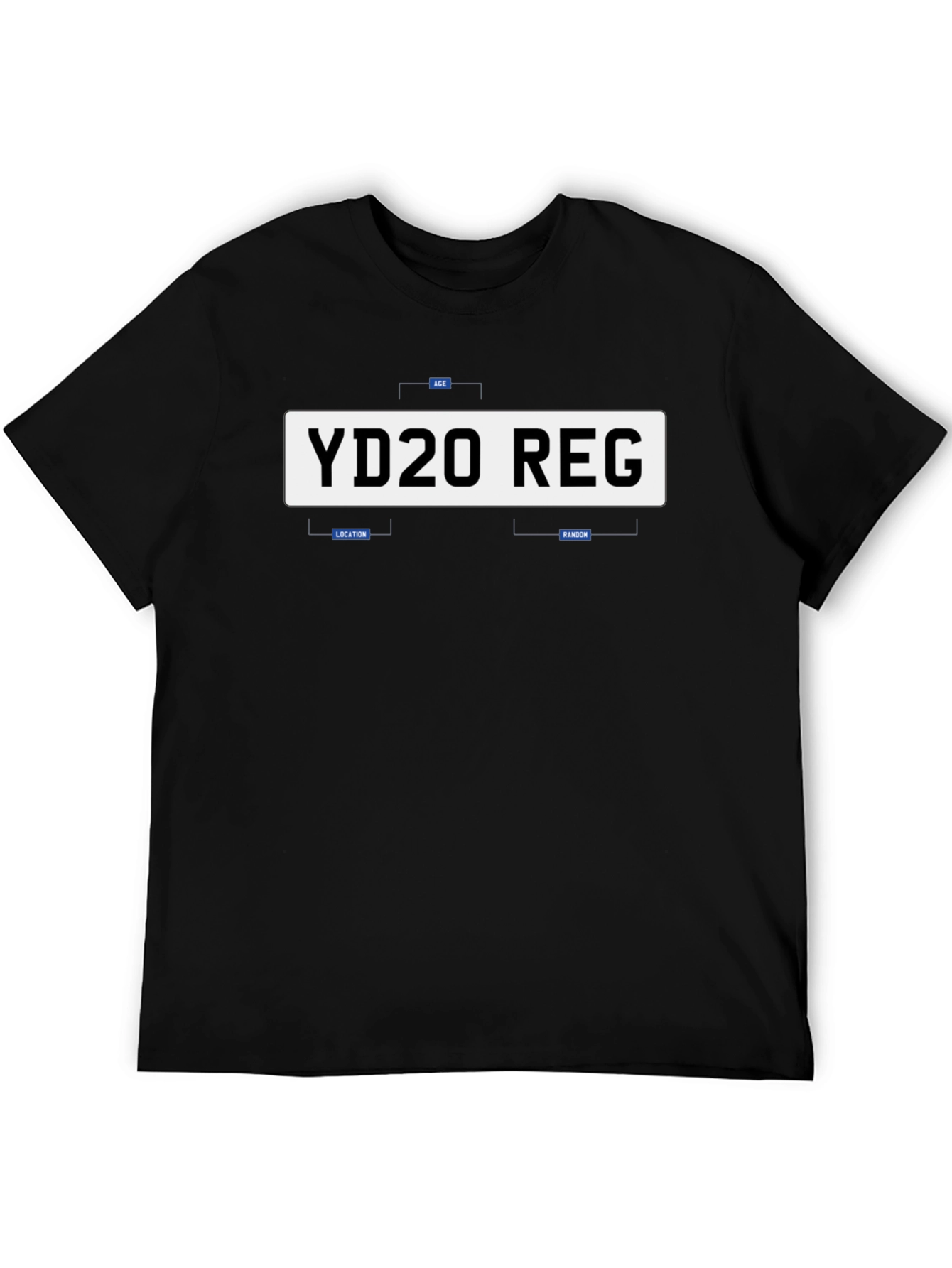 Novelty License Plate Style T-Shirt - YD20 REG