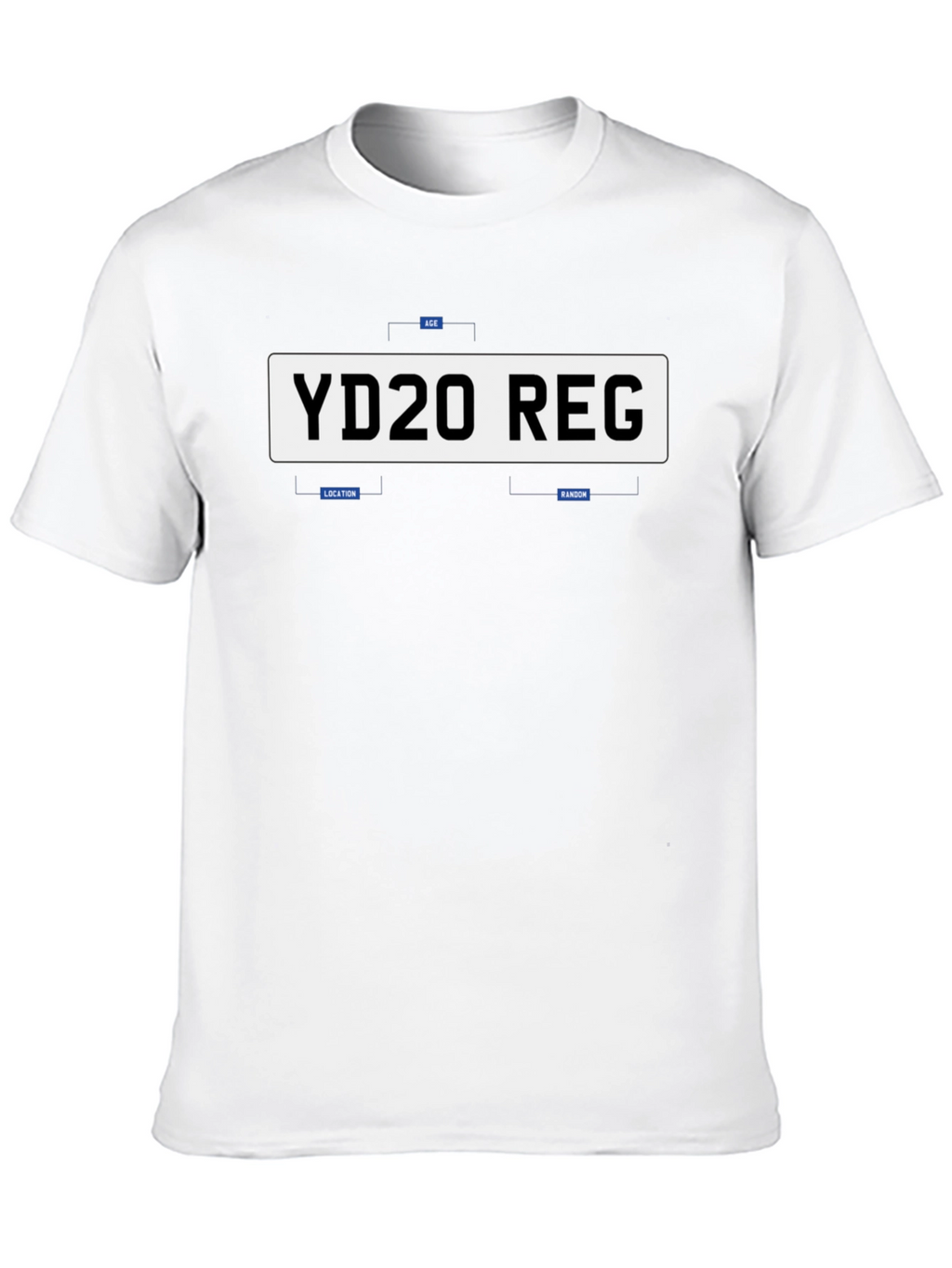 Novelty License Plate Style T-Shirt - YD20 REG