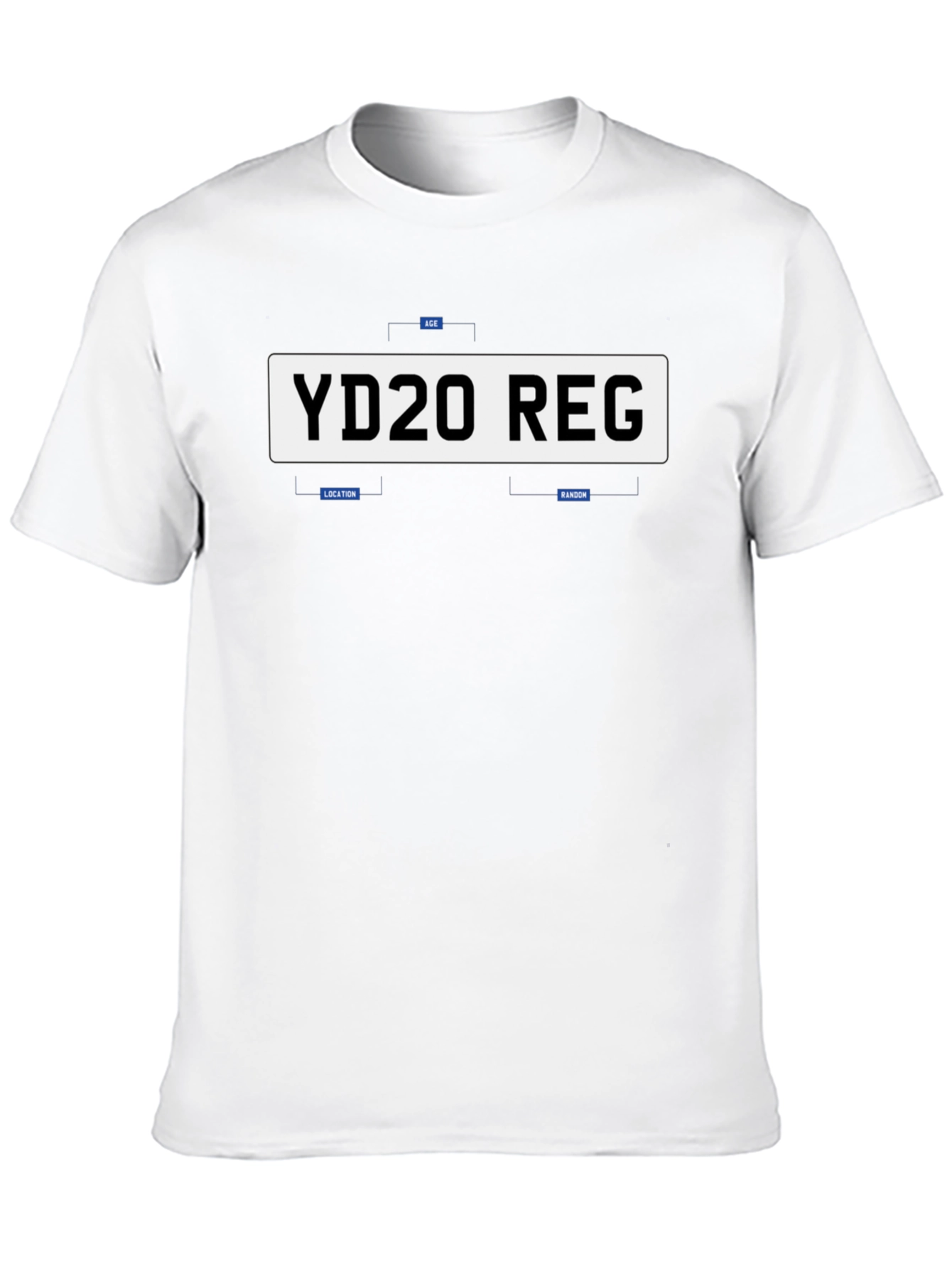 Novelty License Plate Style T-Shirt - YD20 REG