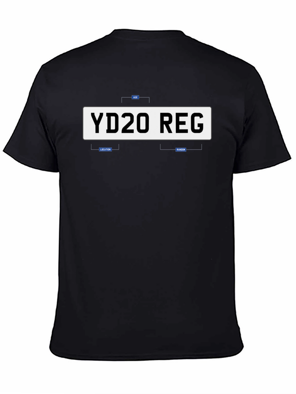 Novelty License Plate Style T-Shirt - YD20 REG