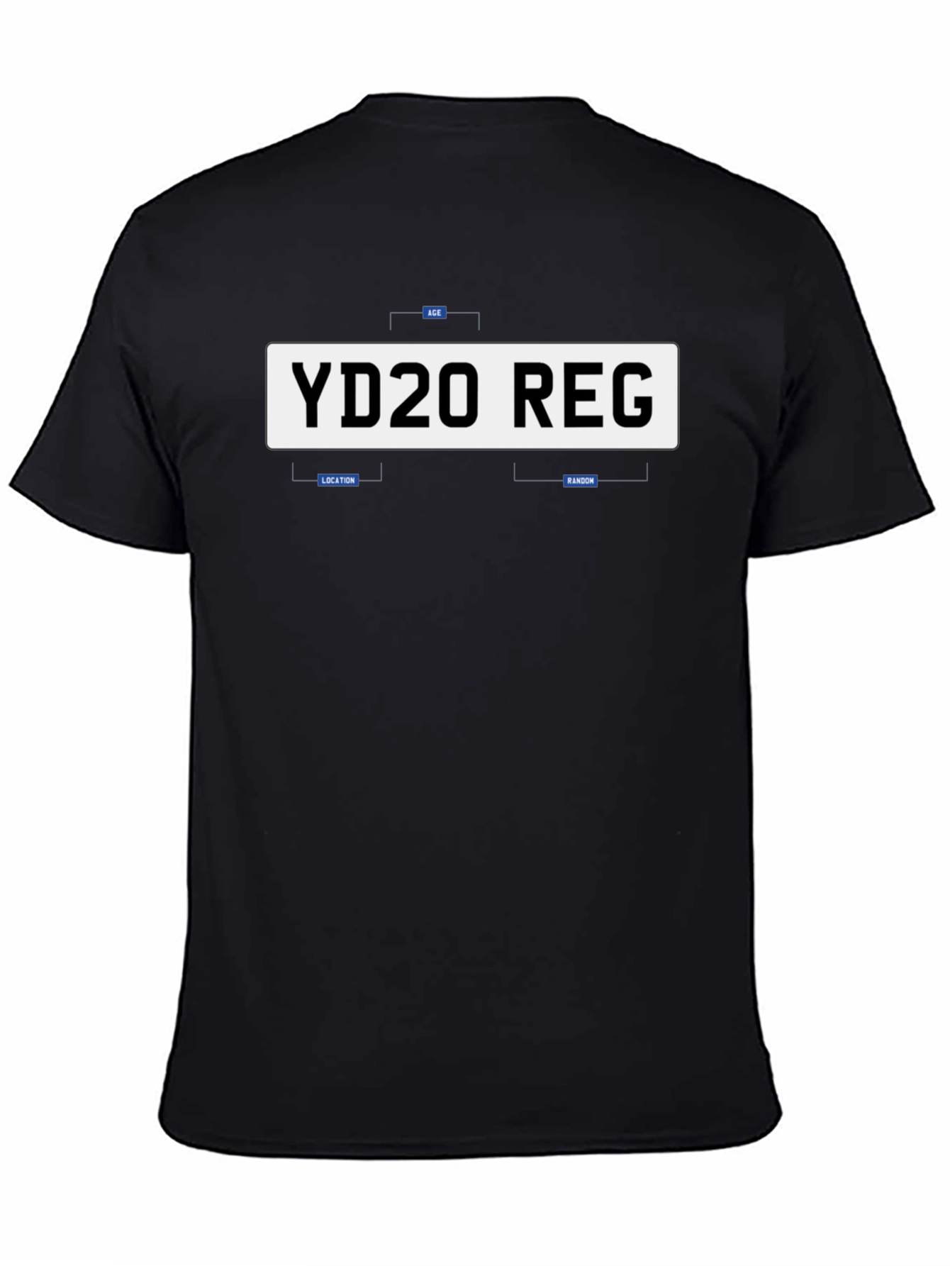 Novelty License Plate Style T-Shirt - YD20 REG