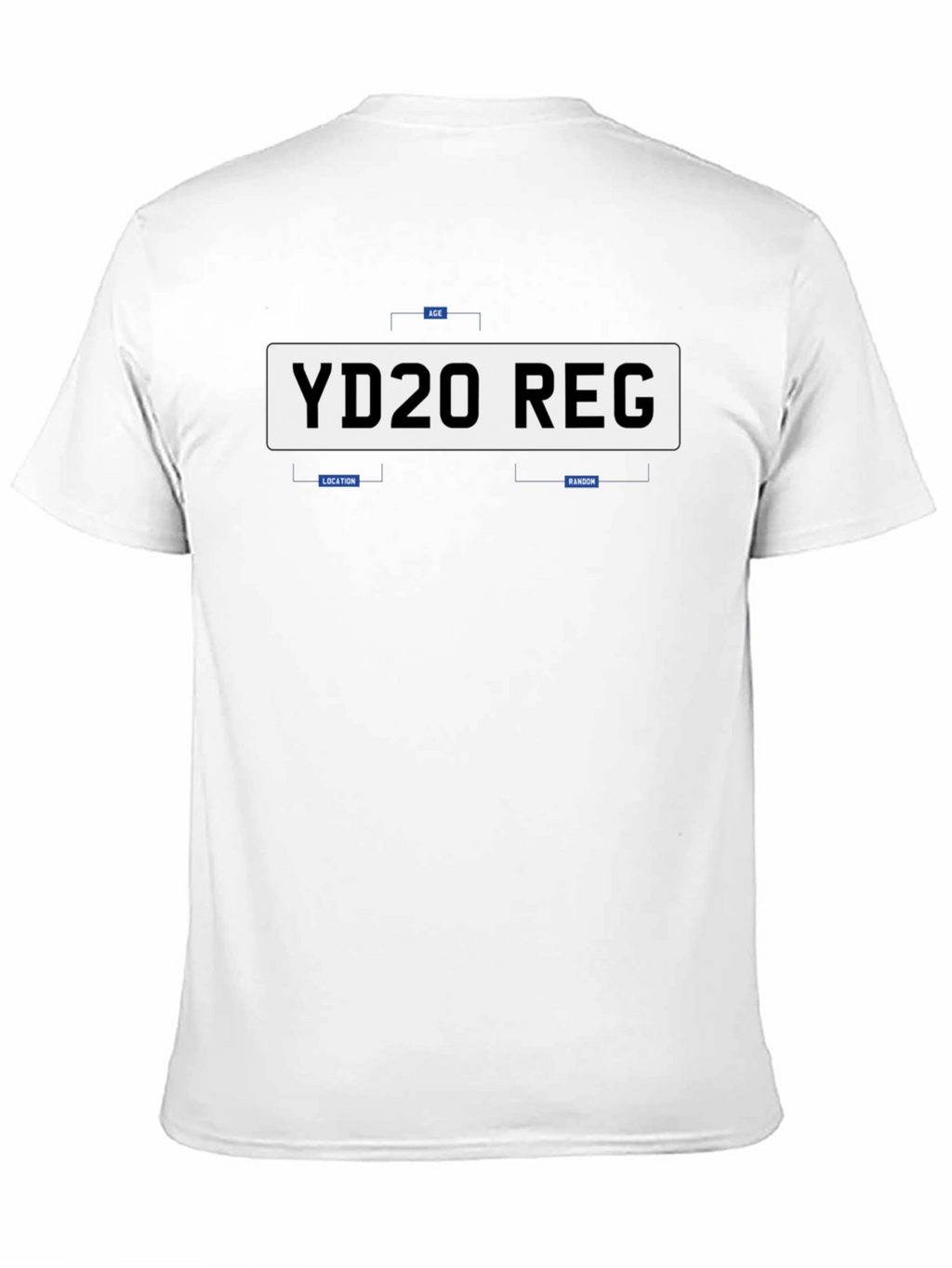 Novelty License Plate Style T-Shirt - YD20 REG
