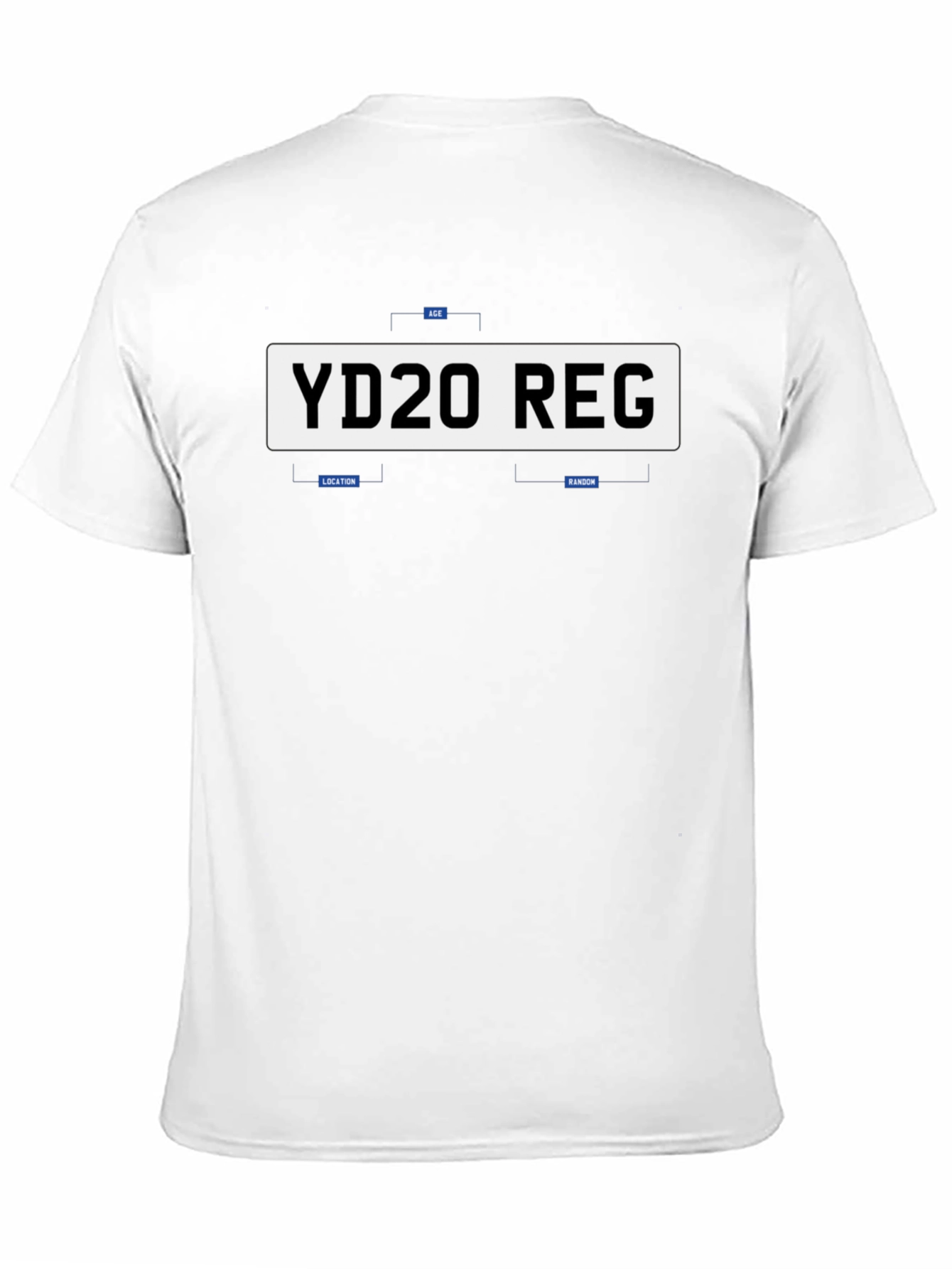 Novelty License Plate Style T-Shirt - YD20 REG