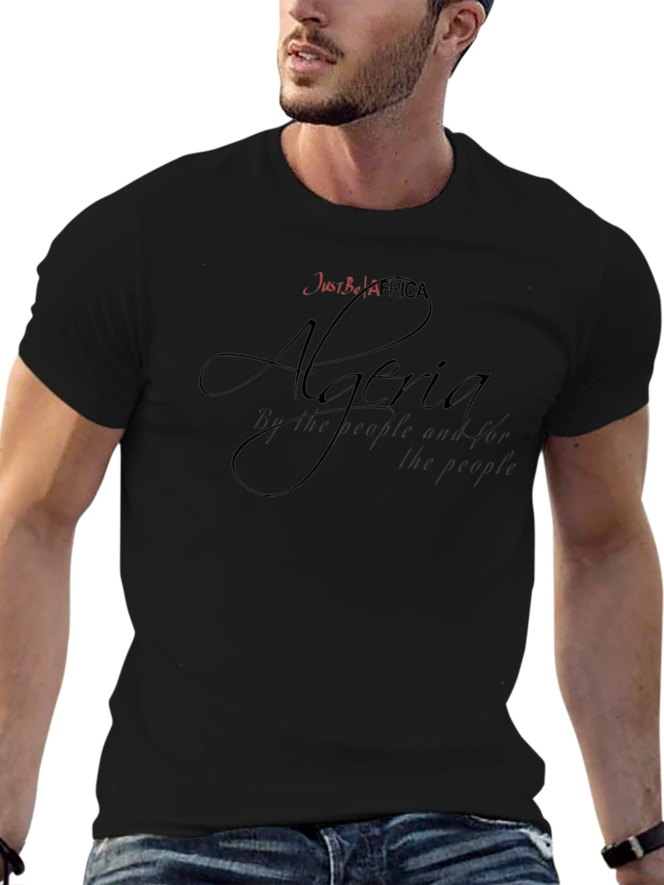 Just Be Africa Algeria Graphic Black T-Shirt