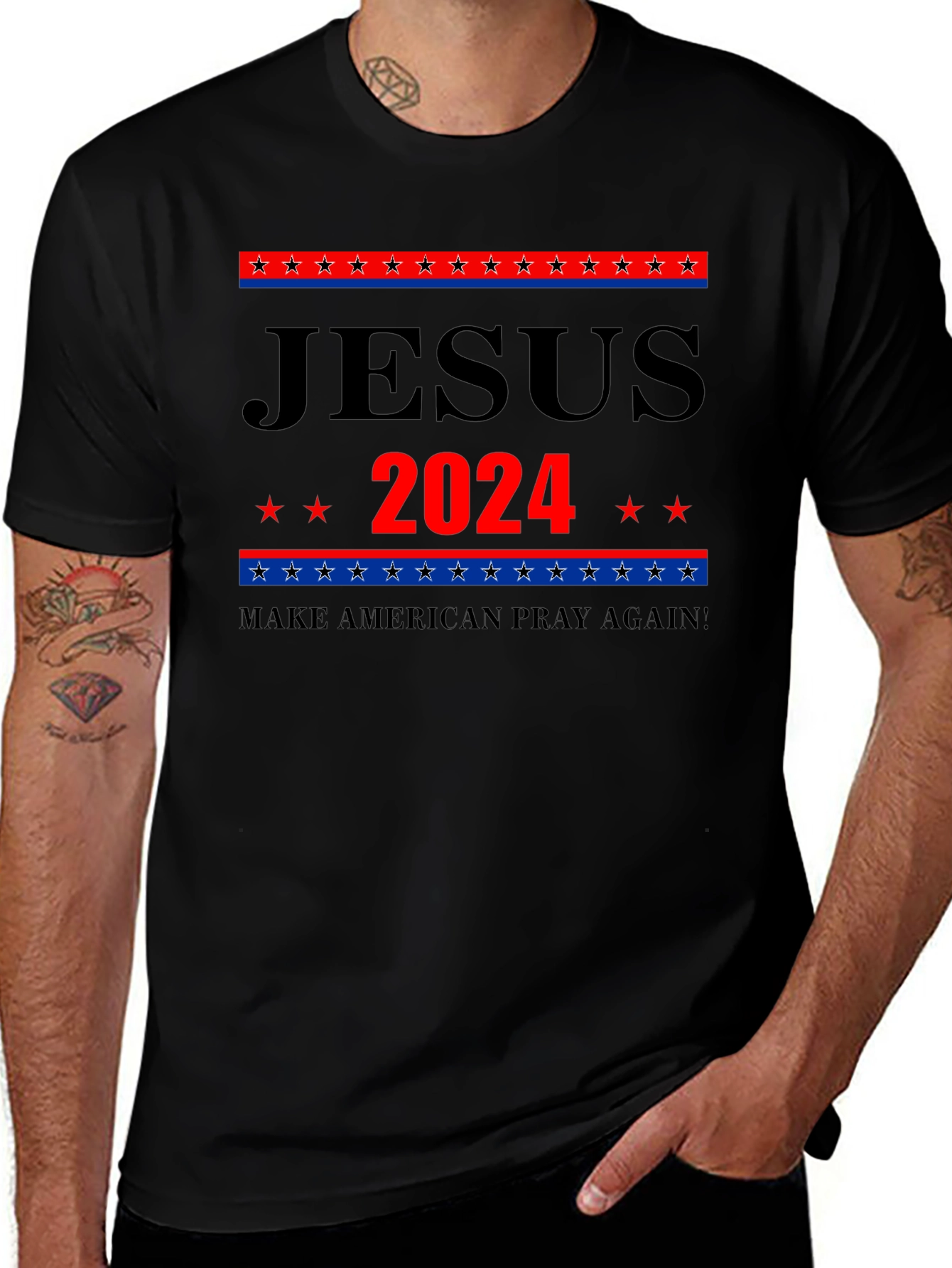 Jesus 2024 Graphic Tee - Patriotic Faith Apparel