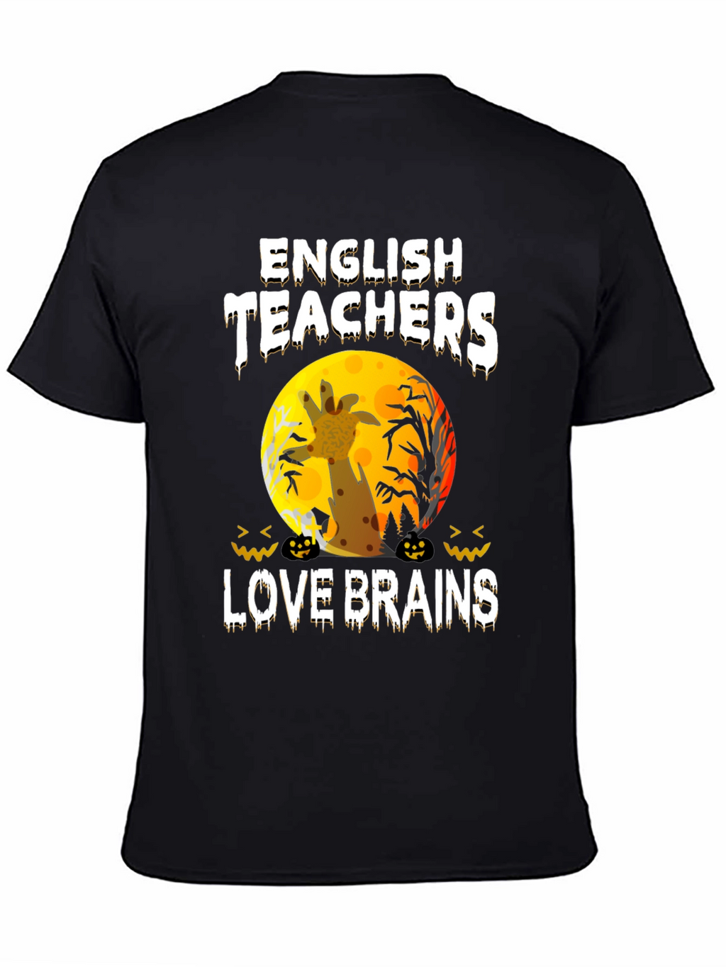 English Teachers Halloween T-Shirt Zombie Giraffe Brains
