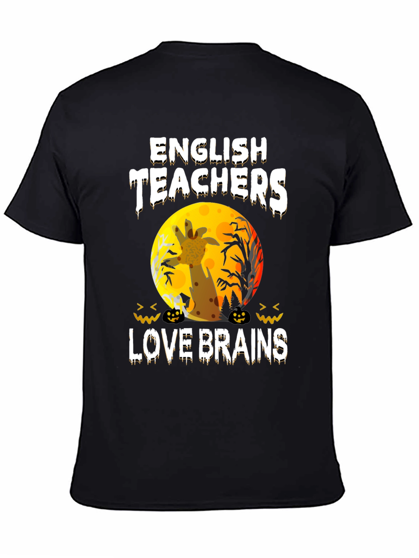 English Teachers Halloween T-Shirt Zombie Giraffe Brains