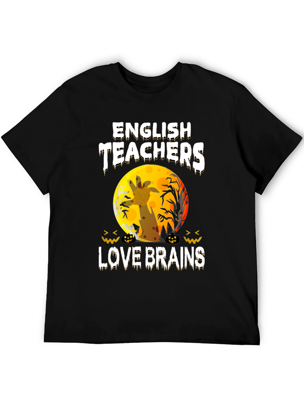 English Teachers Halloween T-Shirt Zombie Giraffe Brains