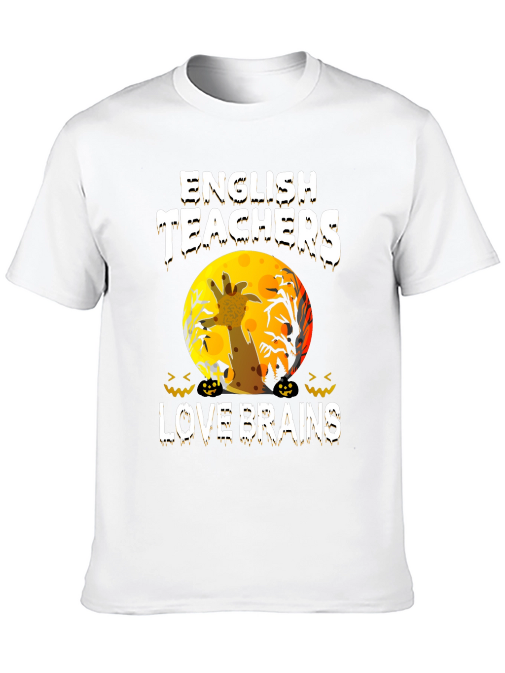 English Teachers Halloween T-Shirt Zombie Giraffe Brains