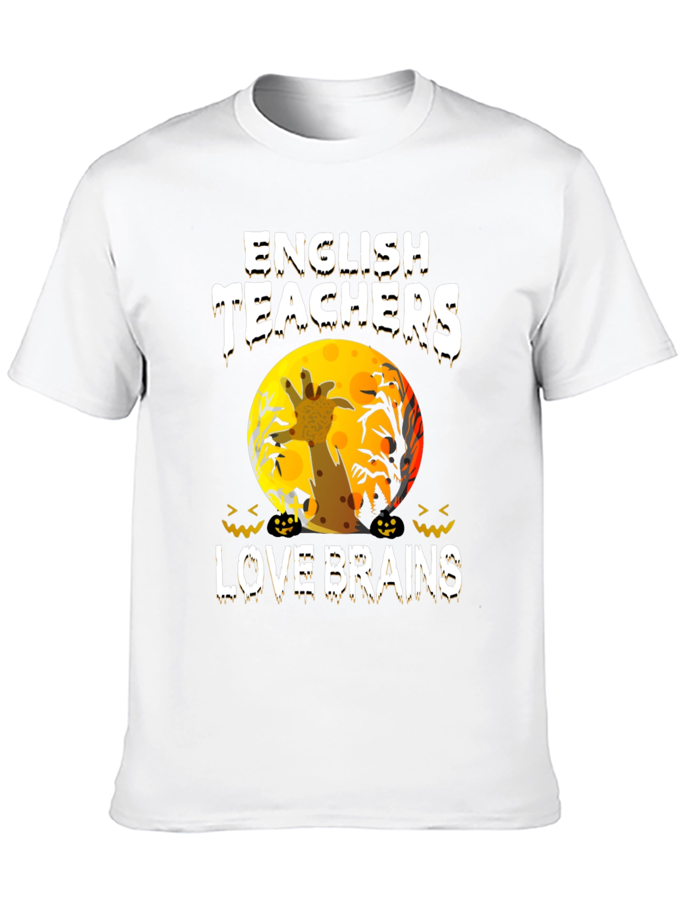 English Teachers Halloween T-Shirt Zombie Giraffe Brains