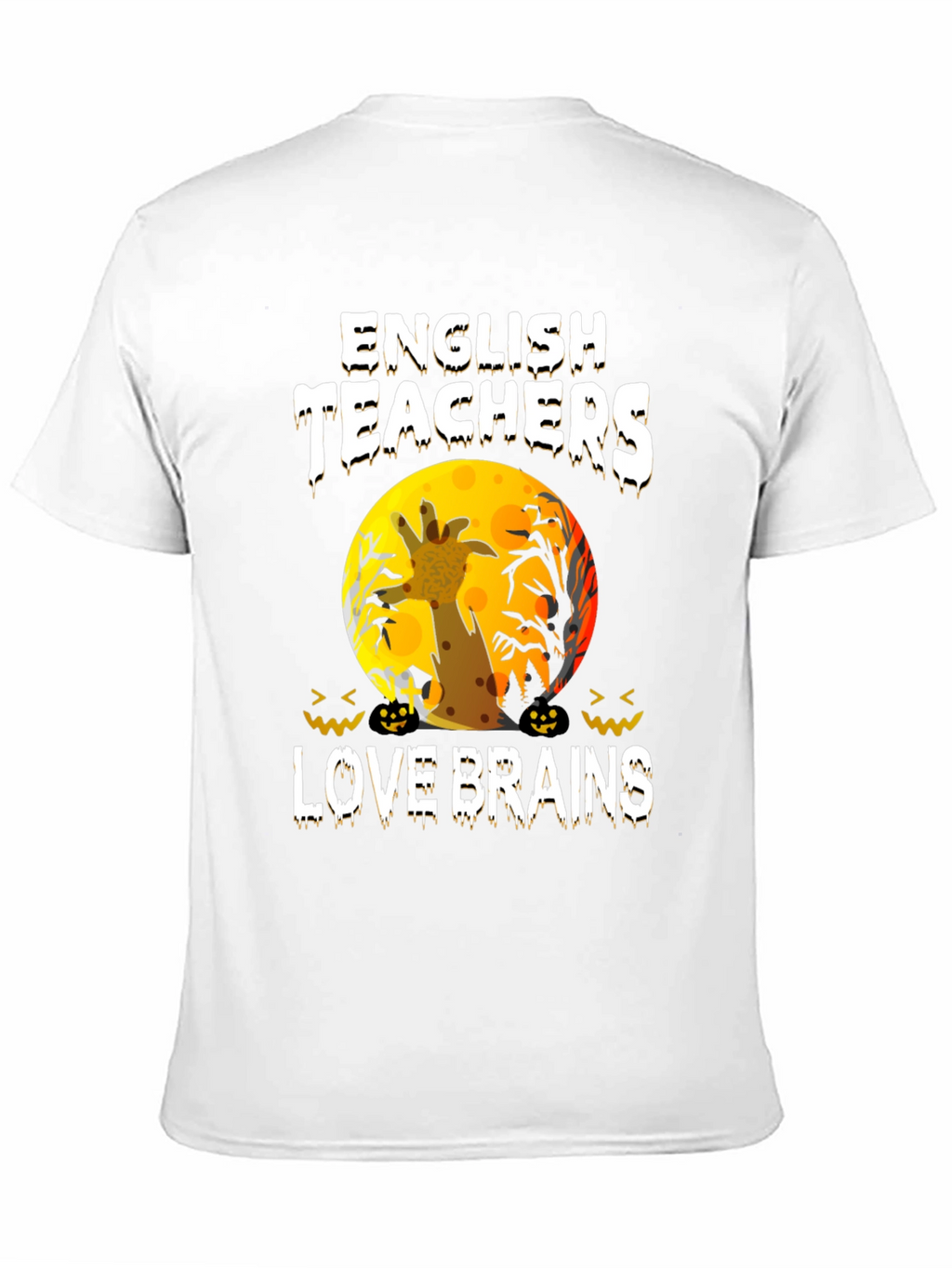 English Teachers Halloween T-Shirt Zombie Giraffe Brains