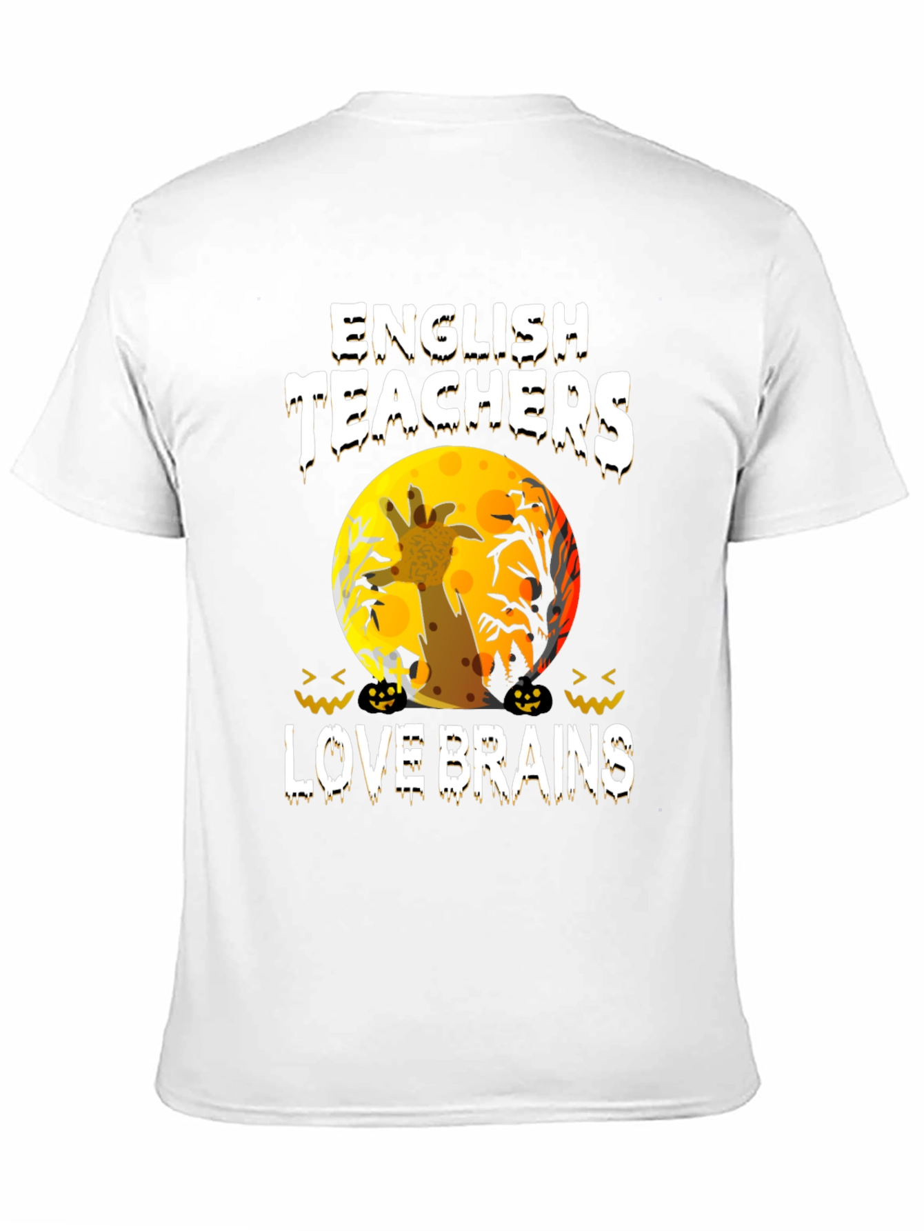 English Teachers Halloween T-Shirt Zombie Giraffe Brains