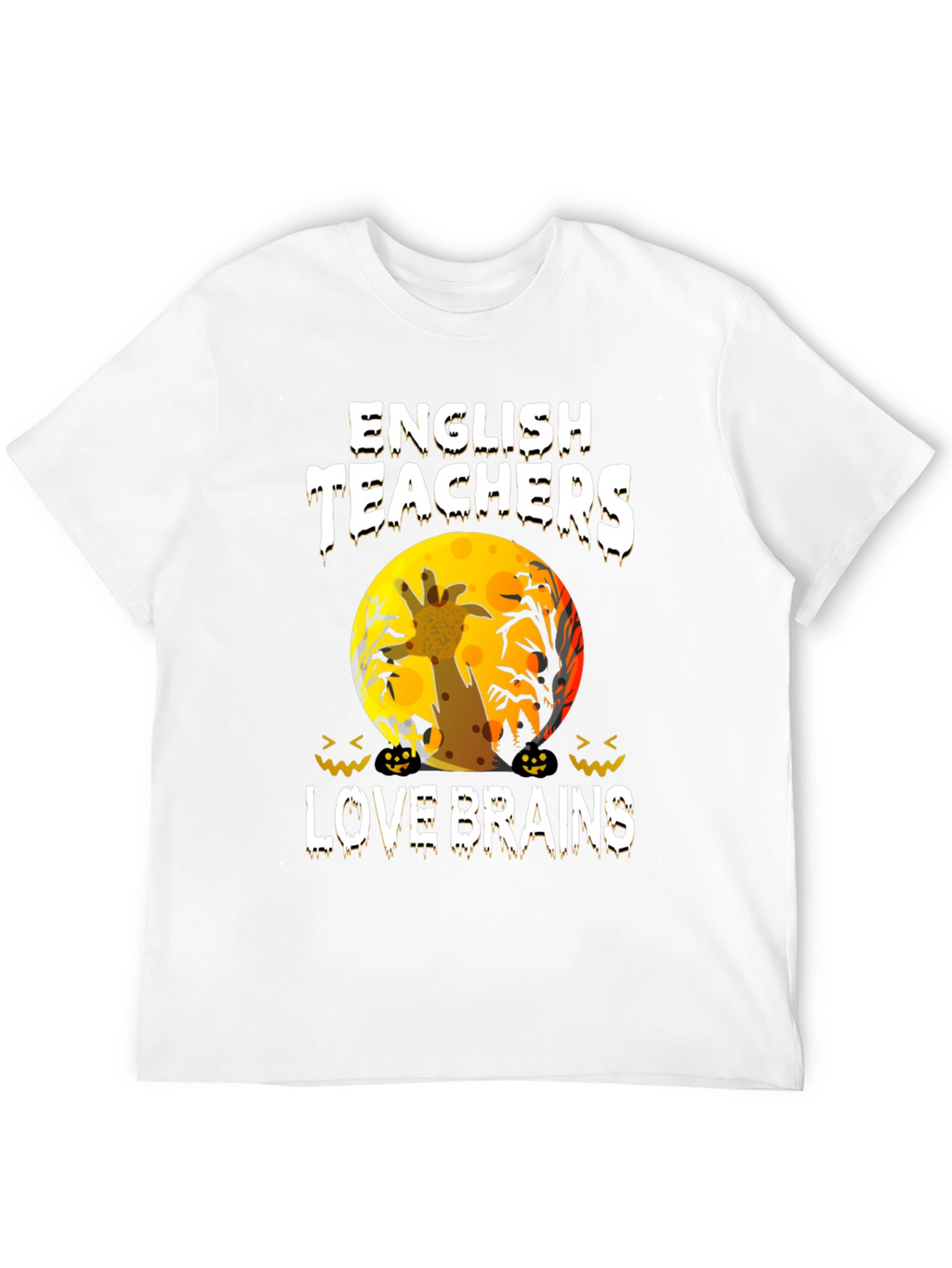 English Teachers Halloween T-Shirt Zombie Giraffe Brains