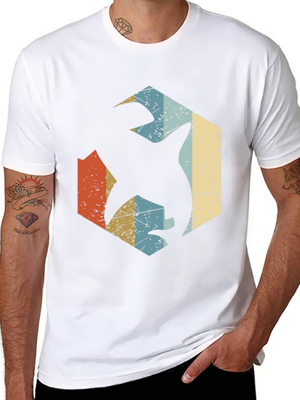 Retro Shark Graphic Tee - Black Cotton Blend