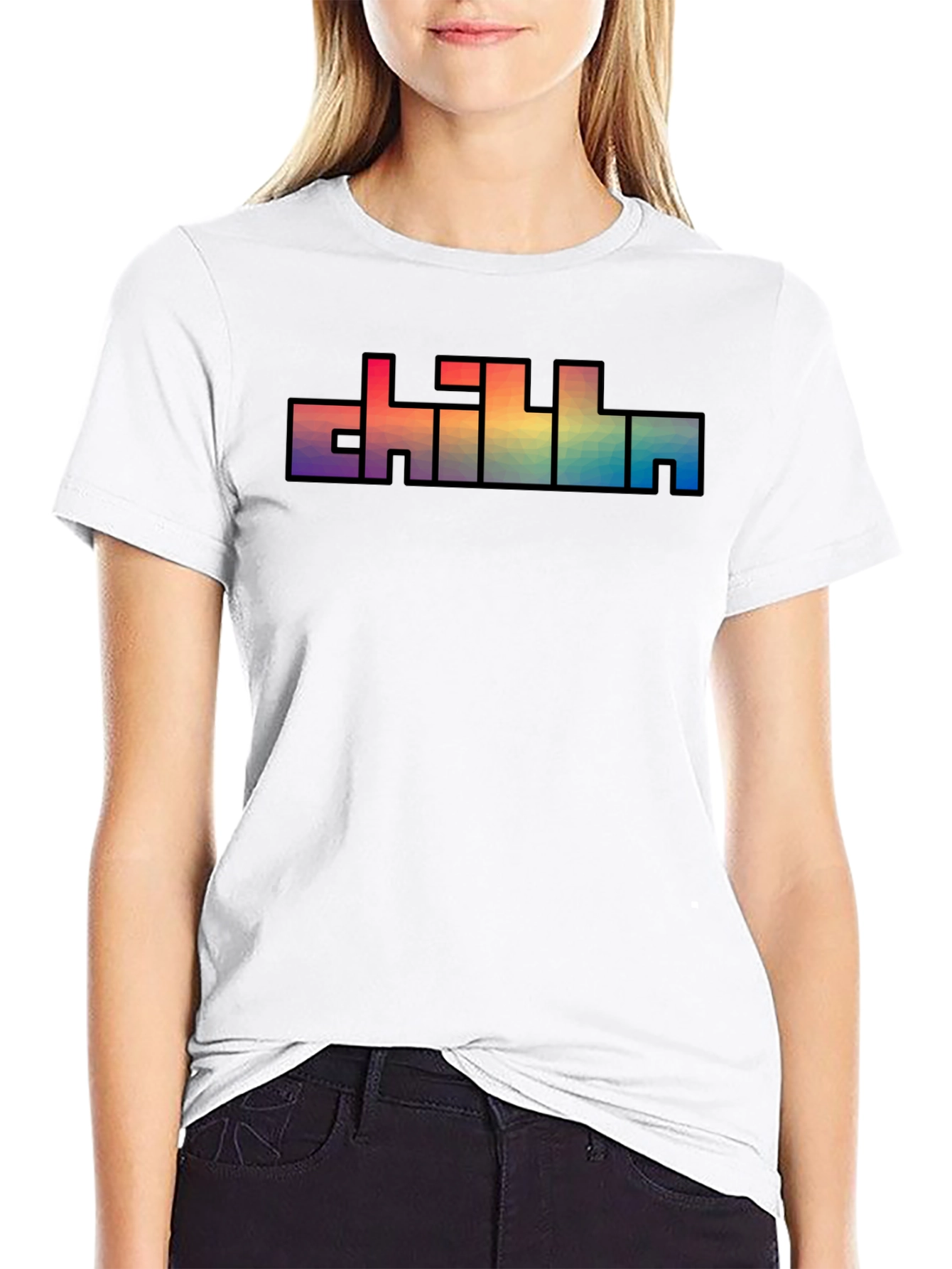 Chill Text Rainbow Graphic T-Shirt