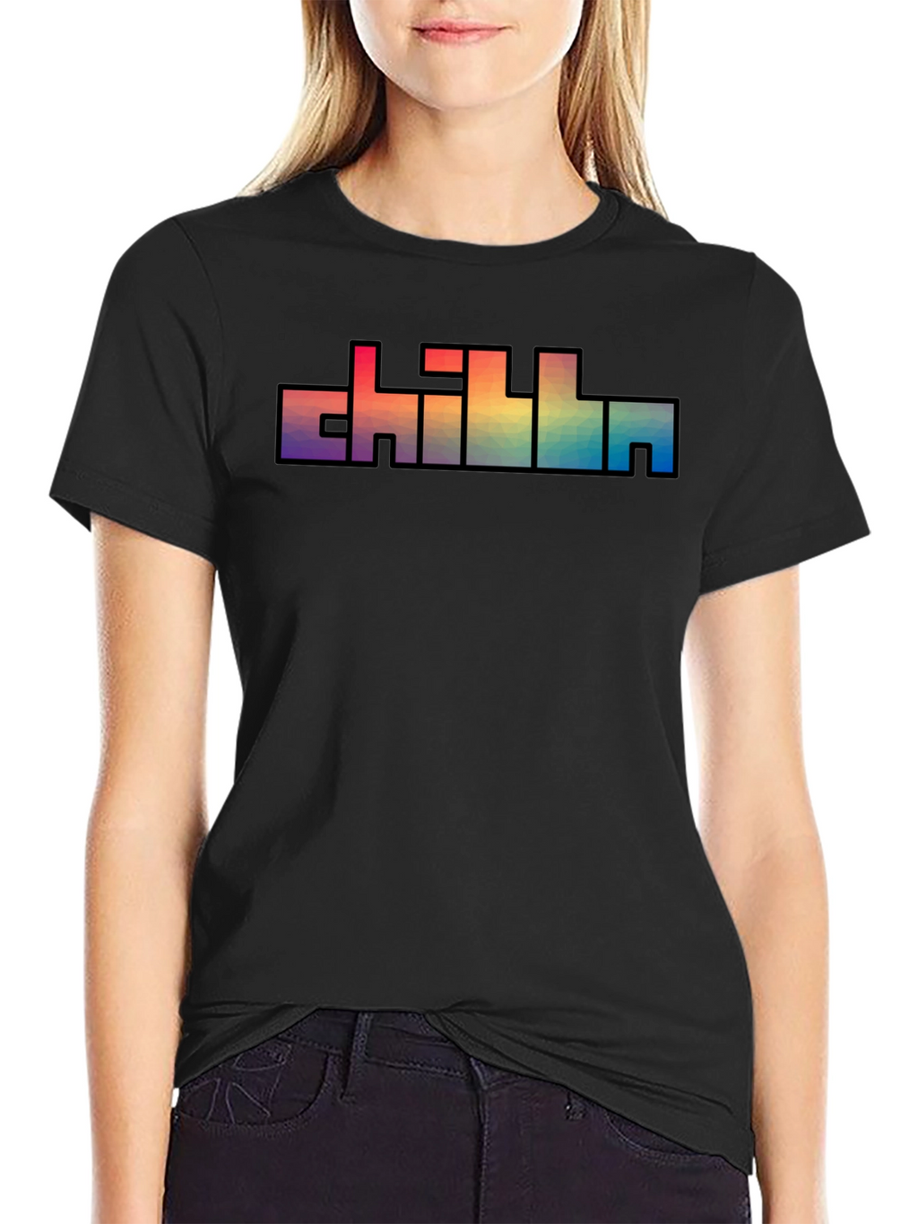 Chill Text Rainbow Graphic T-Shirt