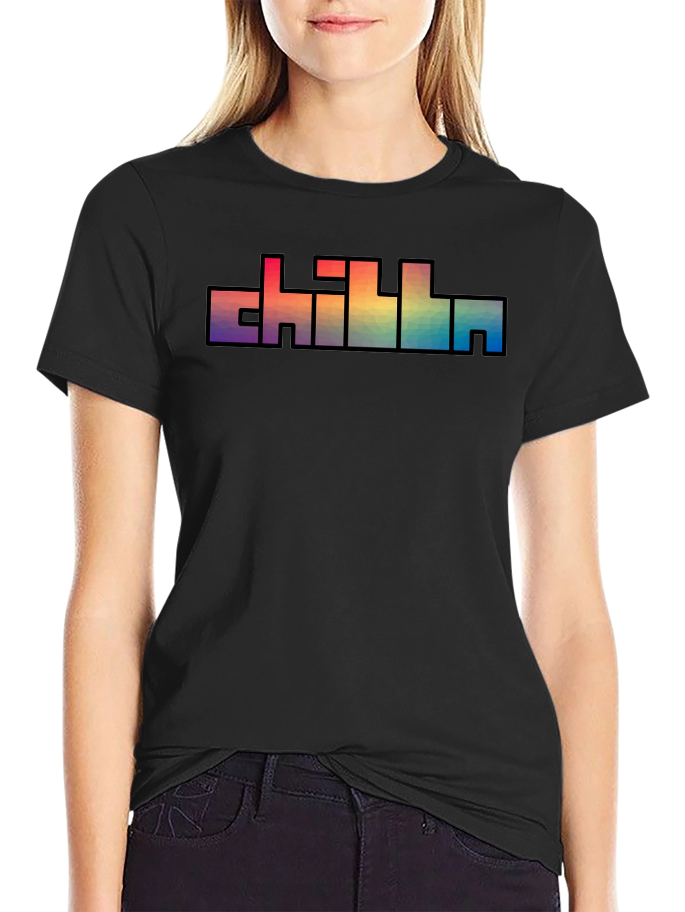 Chill Text Rainbow Graphic T-Shirt