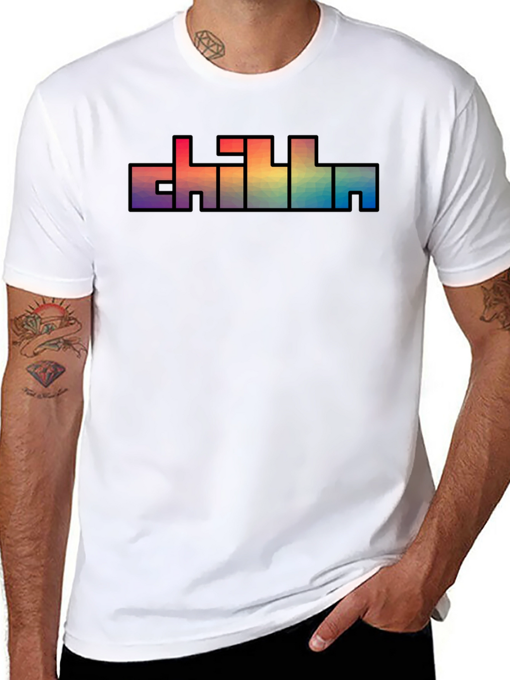 Chill Text Rainbow Graphic T-Shirt