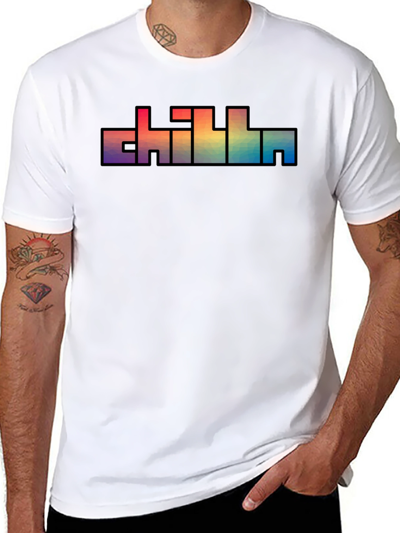 Chill Text Rainbow Graphic T-Shirt