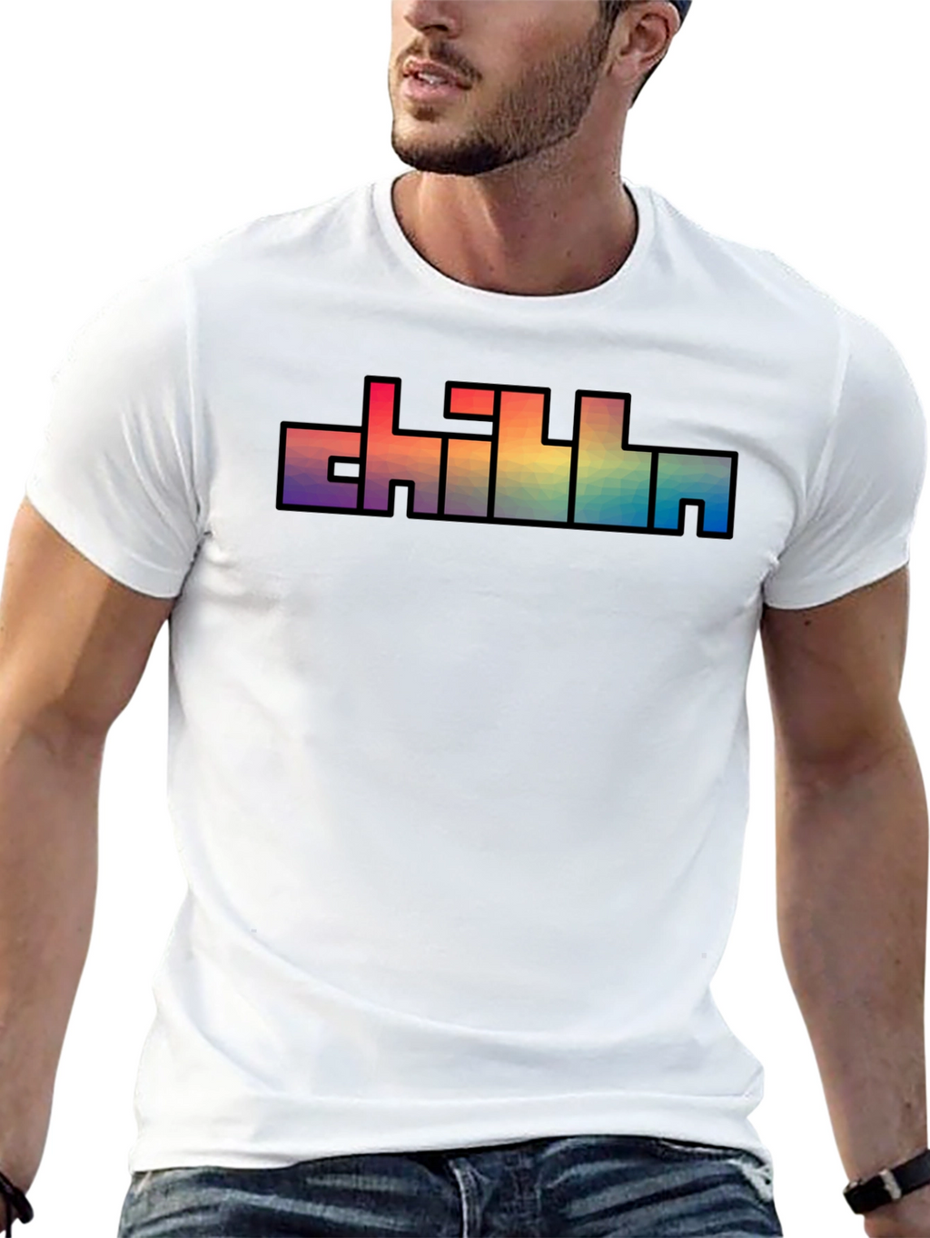 Chill Text Rainbow Graphic T-Shirt