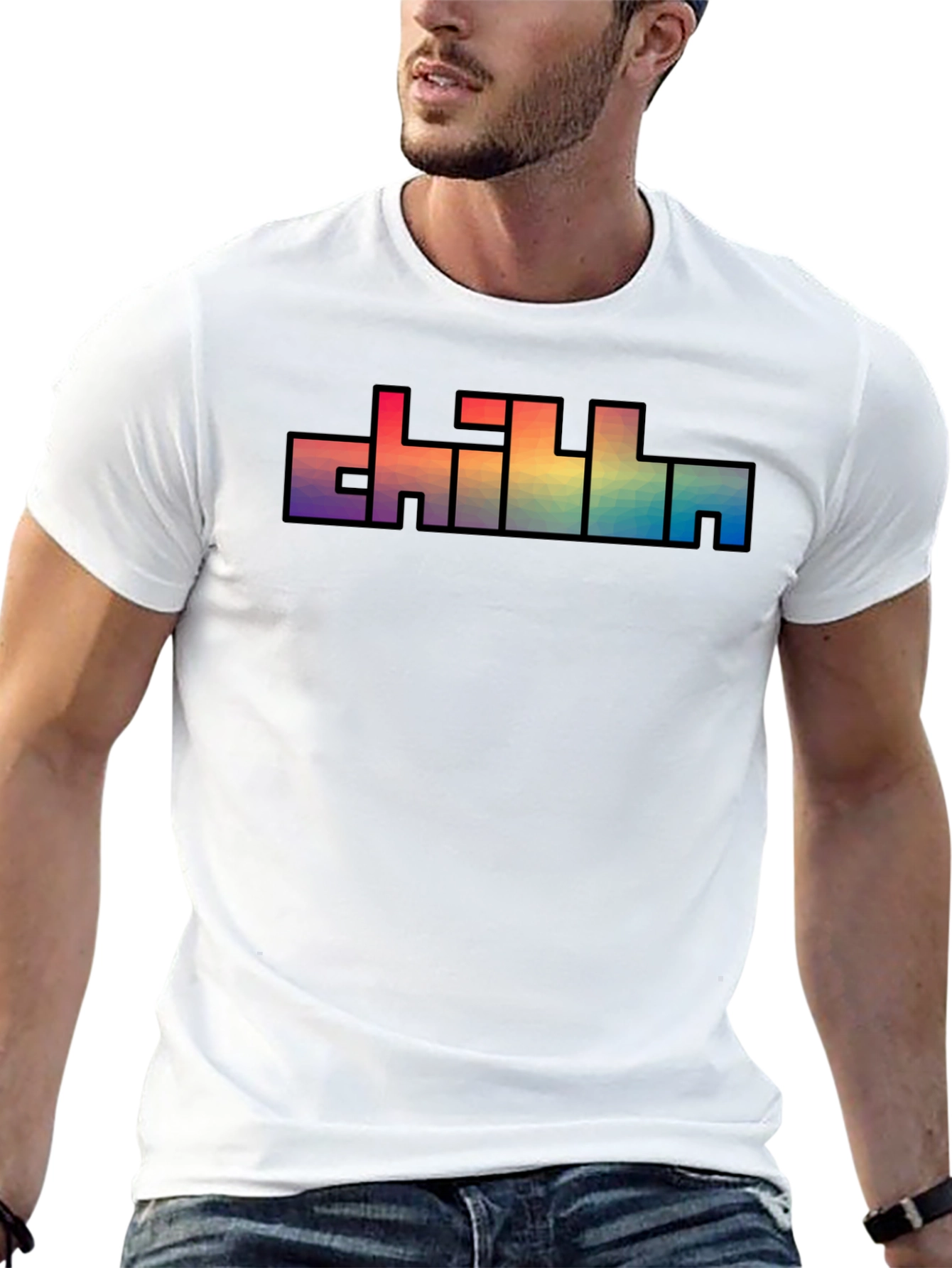 Chill Text Rainbow Graphic T-Shirt