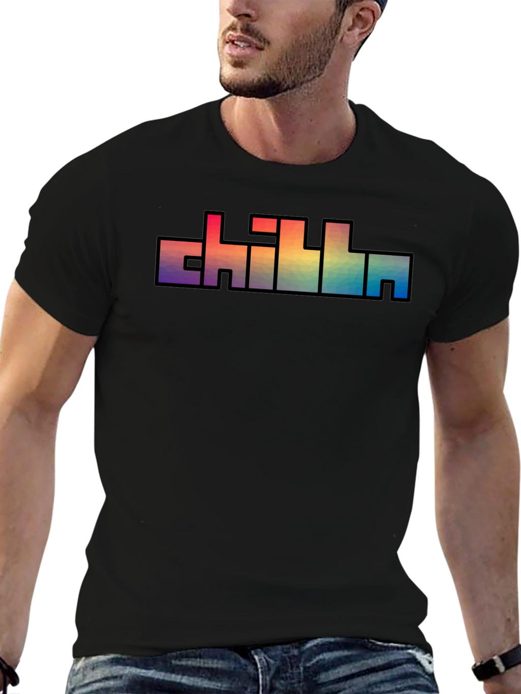 Chill Text Rainbow Graphic T-Shirt
