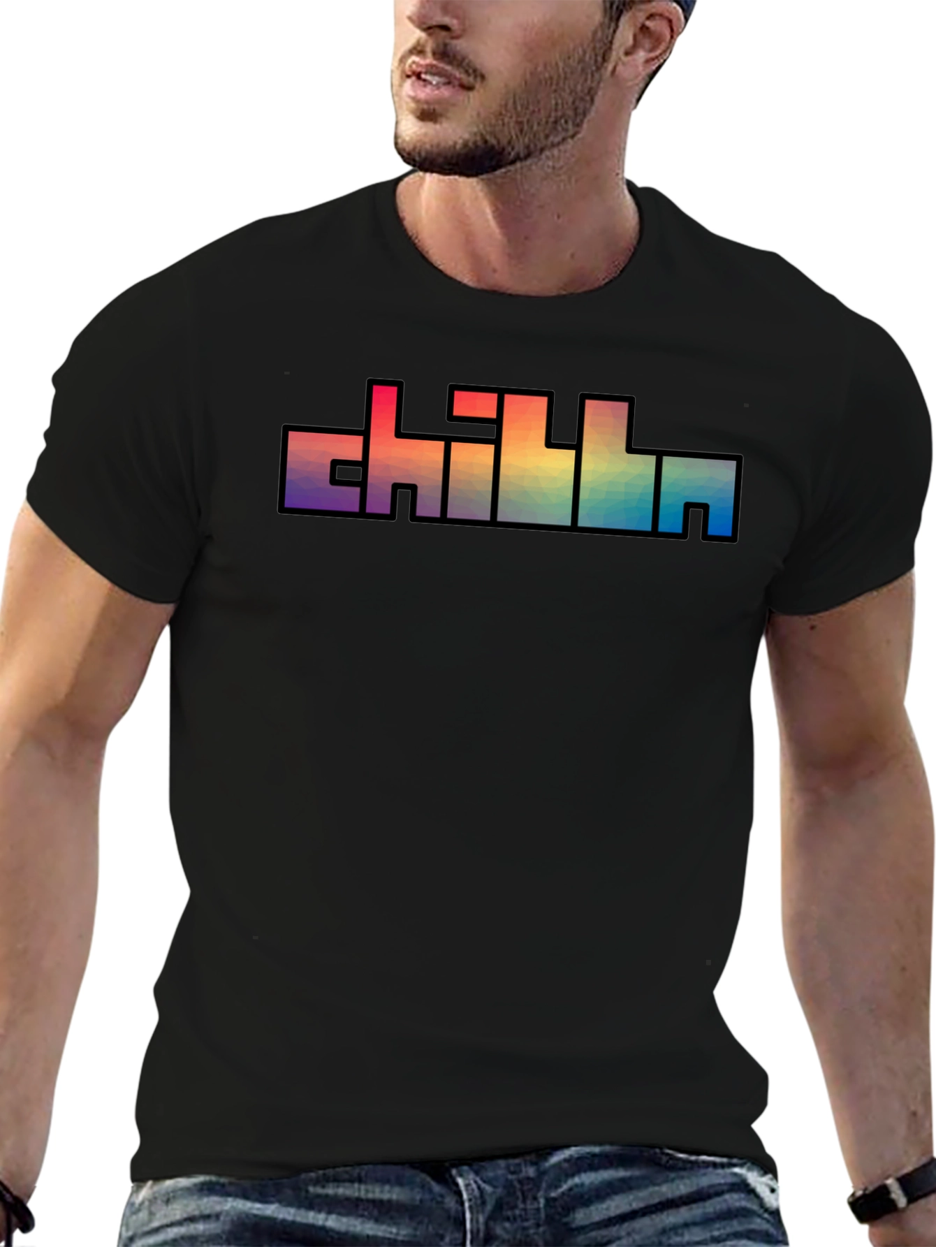 Chill Text Rainbow Graphic T-Shirt