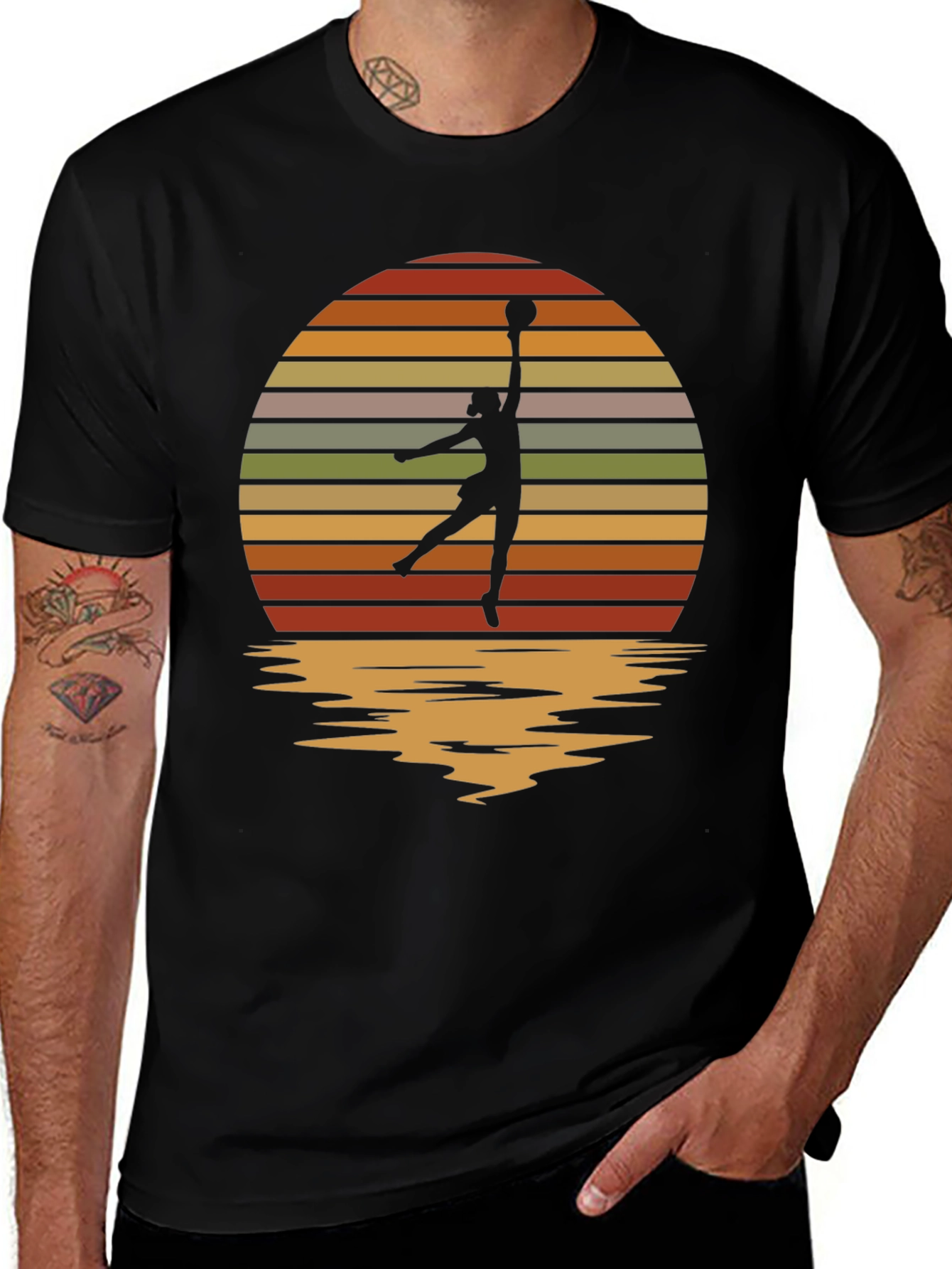 Retro Sunset Netball T-Shirt