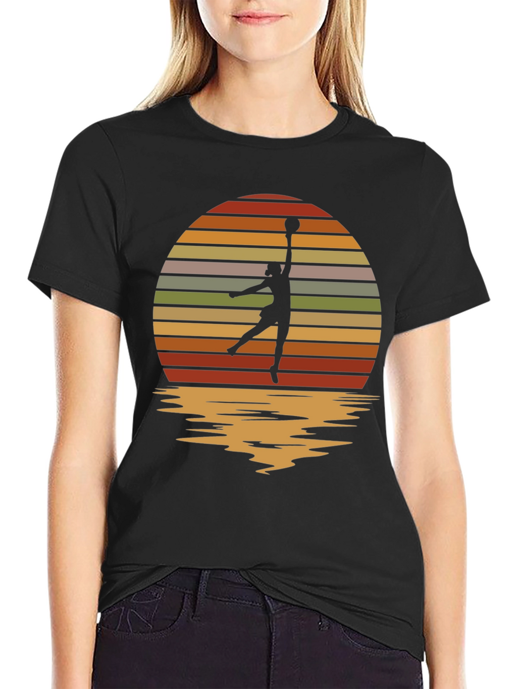 Retro Sunset Netball T-Shirt