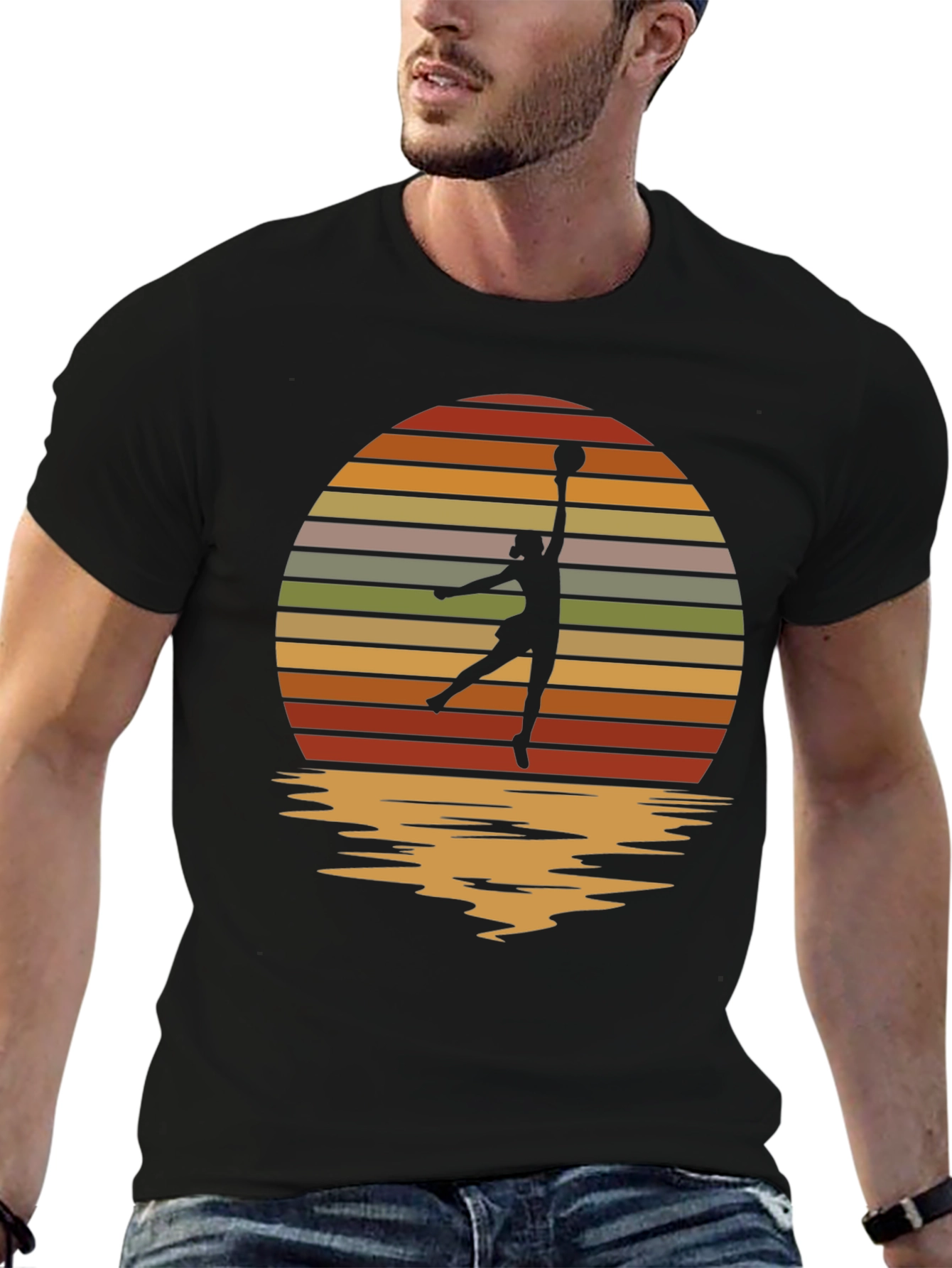 Retro Sunset Netball T-Shirt