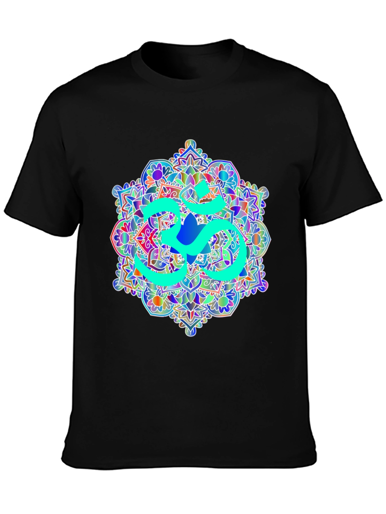 Om Mandala Graphic Tee - Black Cotton T-Shirt