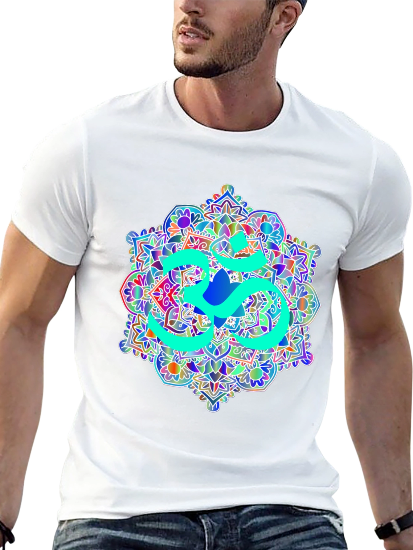 Om Mandala Graphic Tee - Black Cotton T-Shirt