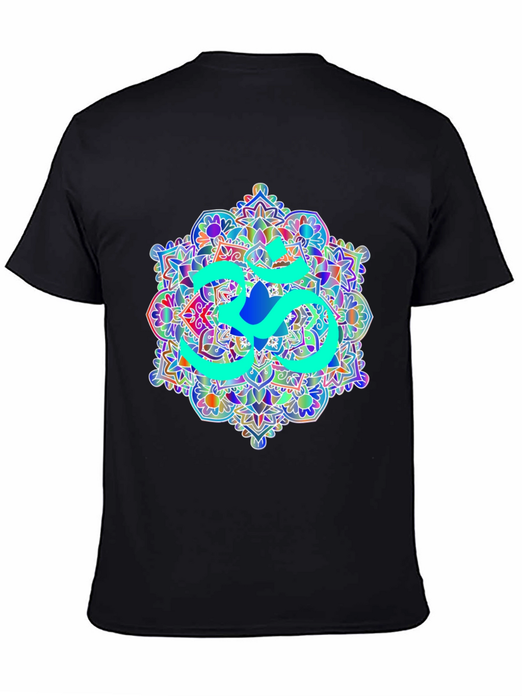 Om Mandala Graphic Tee - Black Cotton T-Shirt