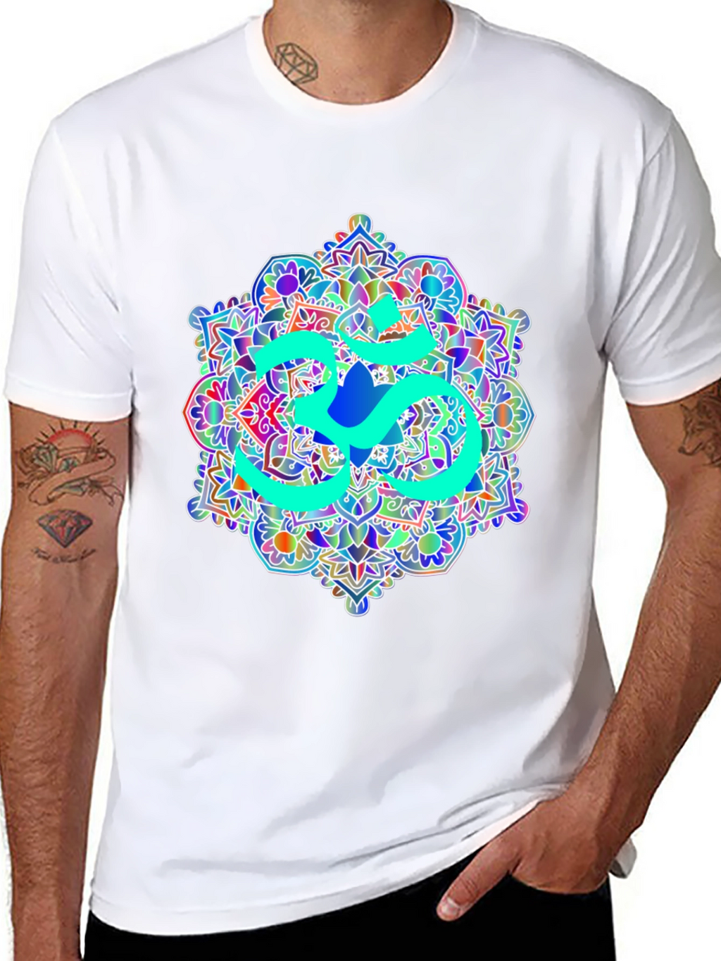 Om Mandala Graphic Tee - Black Cotton T-Shirt