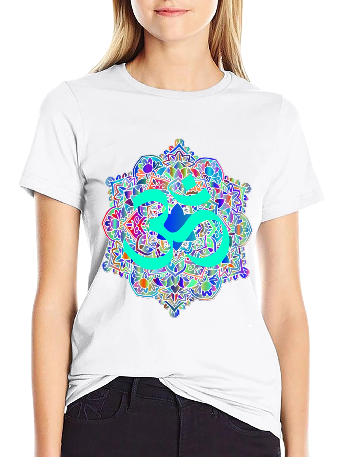 Om Mandala Graphic Tee - Black Cotton T-Shirt