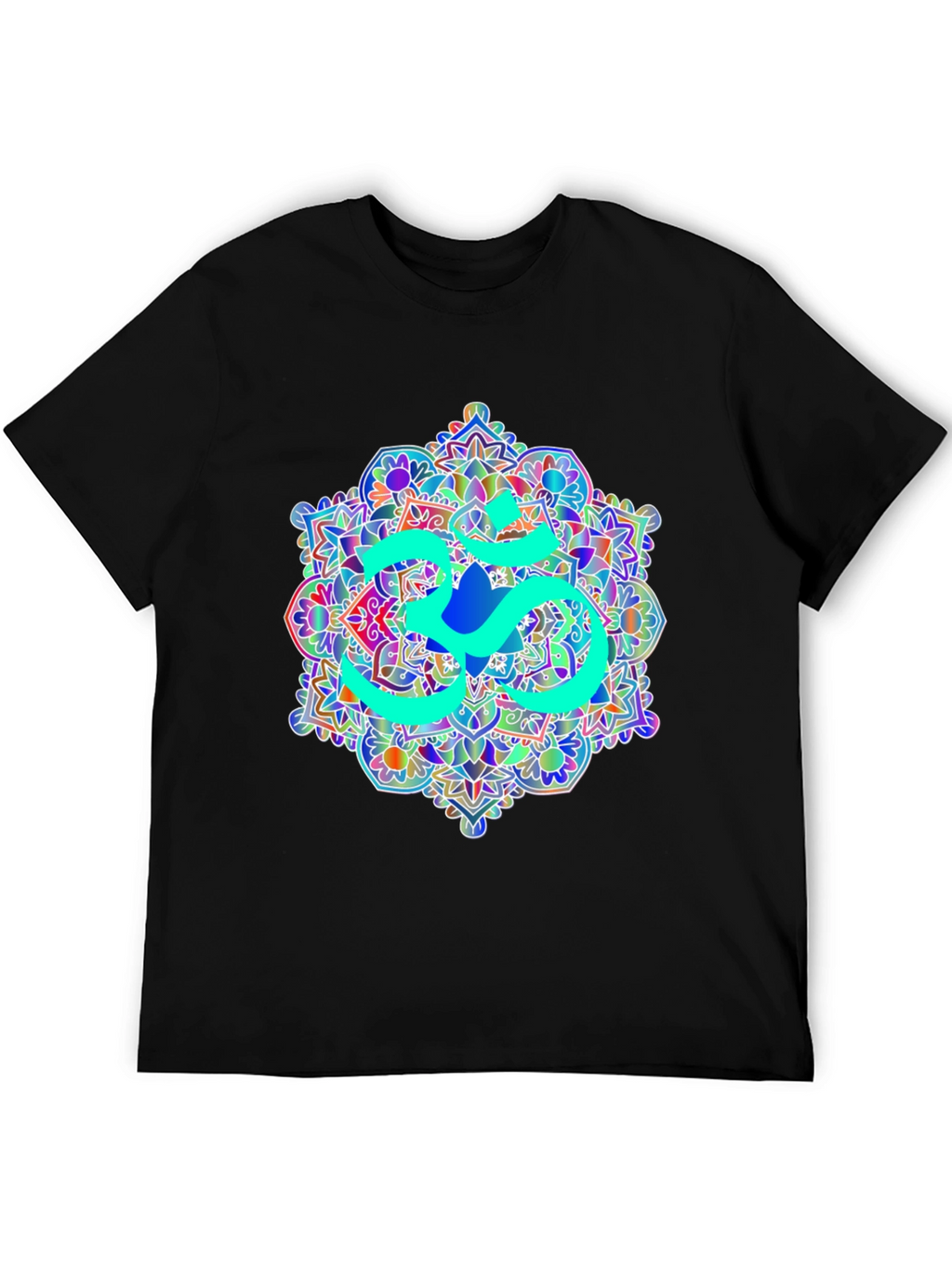 Om Mandala Graphic Tee - Black Cotton T-Shirt