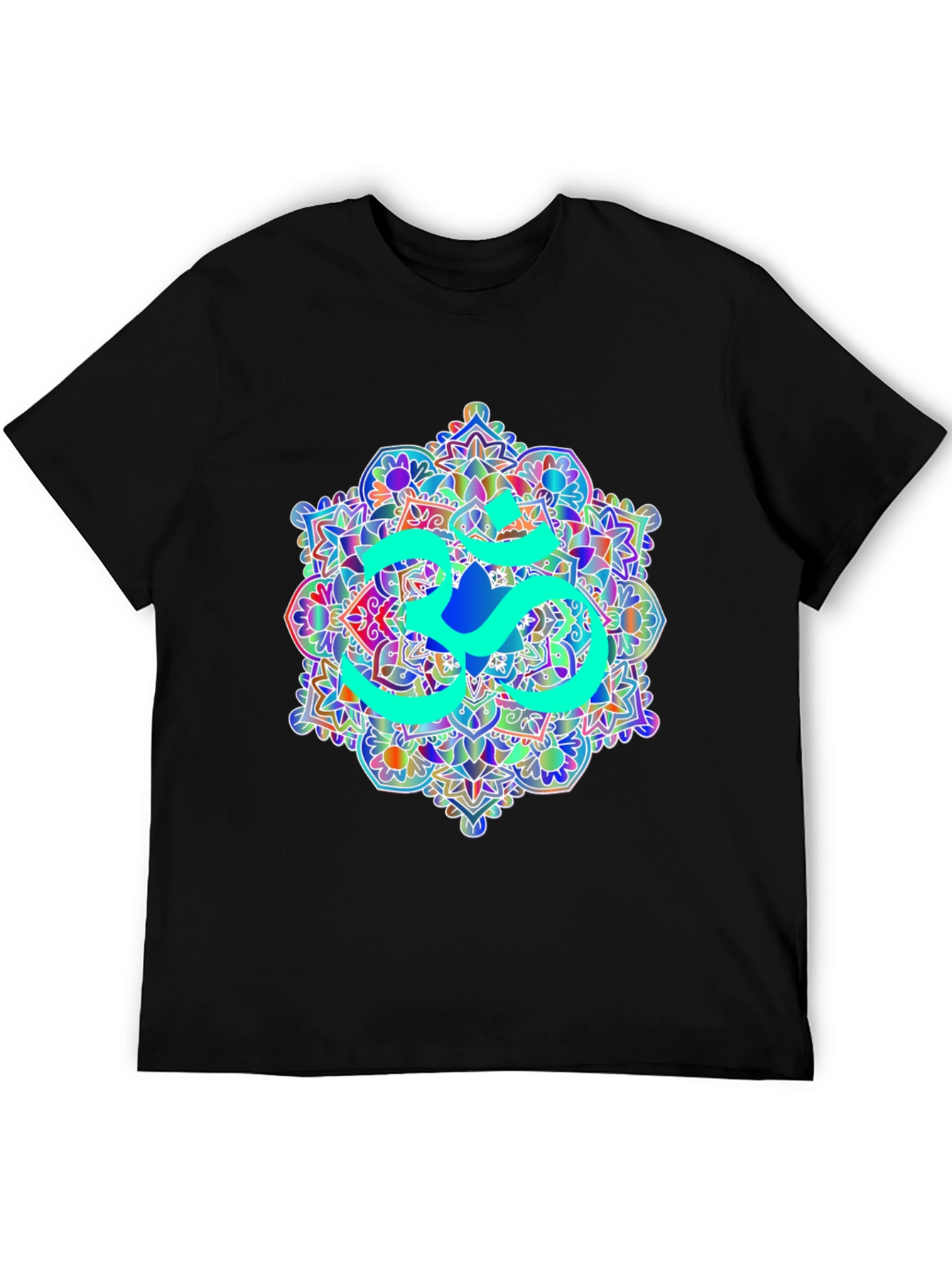 Om Mandala Graphic Tee - Black Cotton T-Shirt