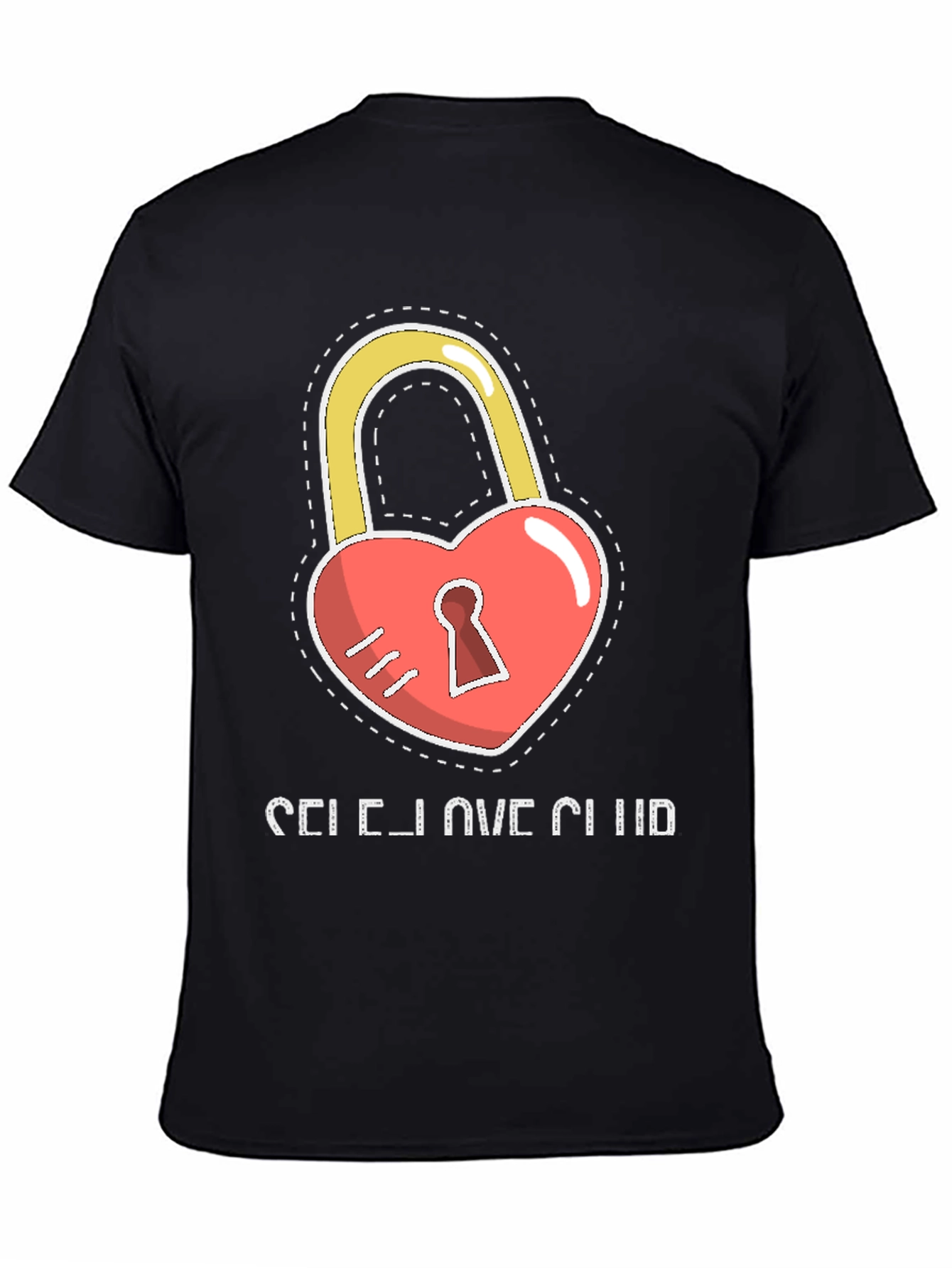 Self Love Club Heart Lock Black T-Shirt