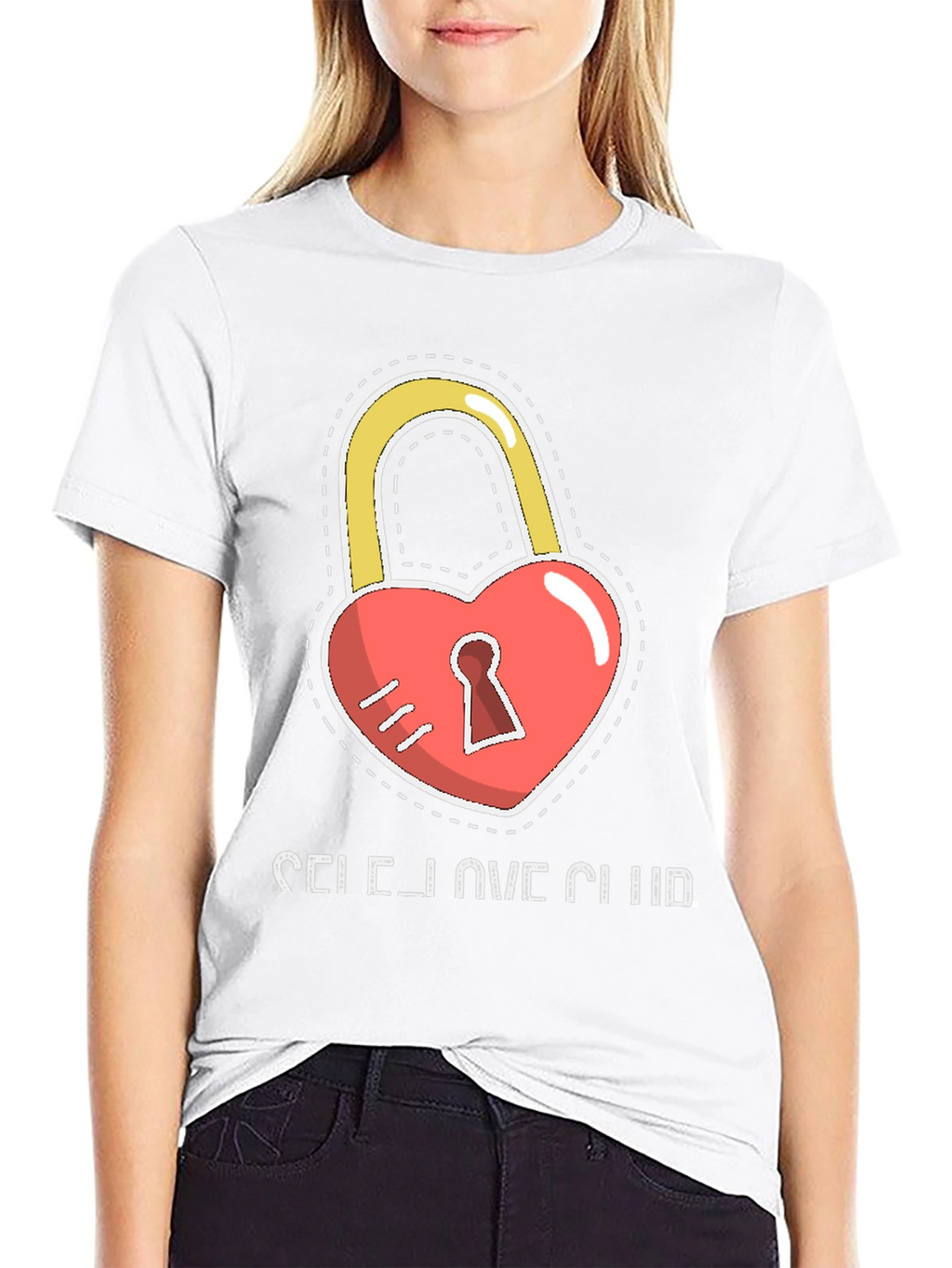 Self Love Club Heart Lock Black T-Shirt