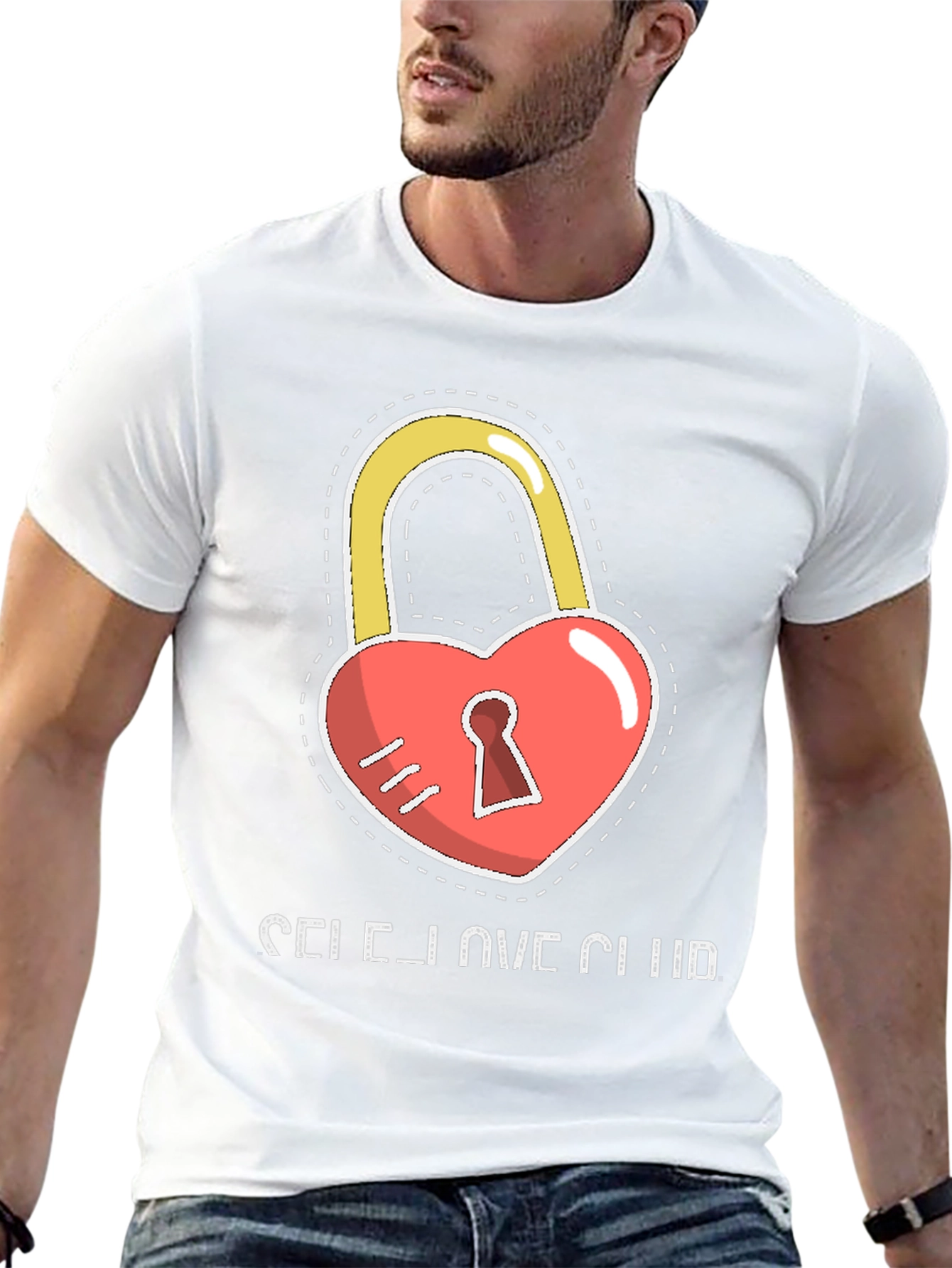 Self Love Club Heart Lock Black T-Shirt