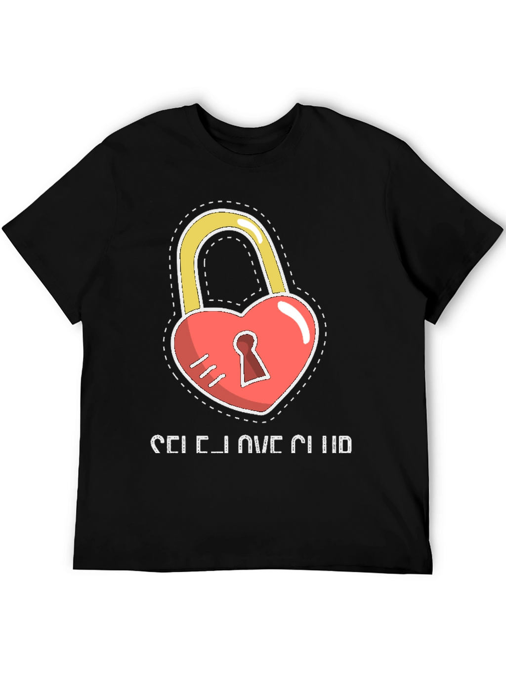 Self Love Club Heart Lock Black T-Shirt