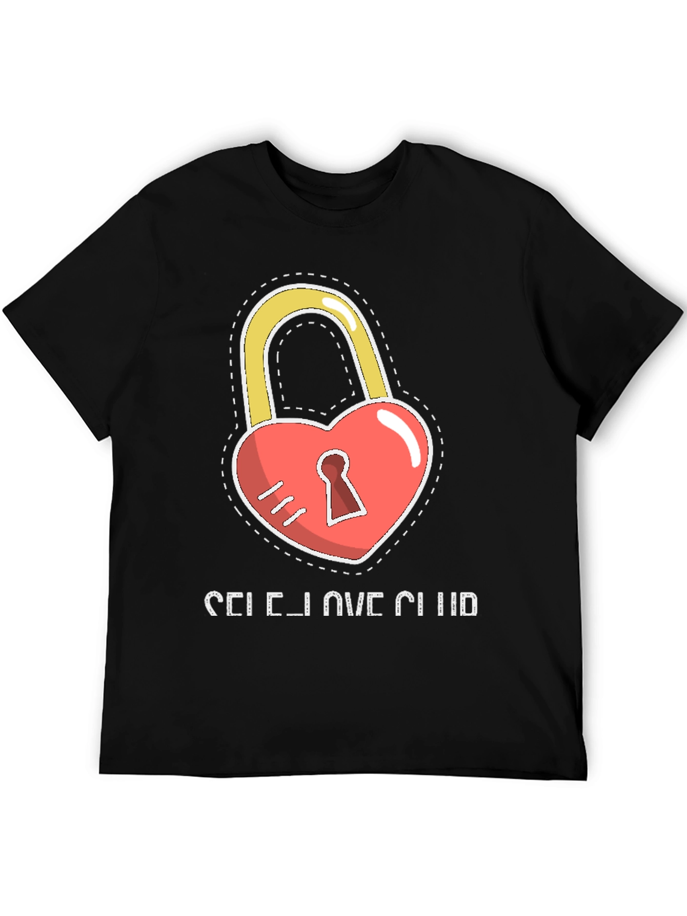 Self Love Club Heart Lock Black T-Shirt