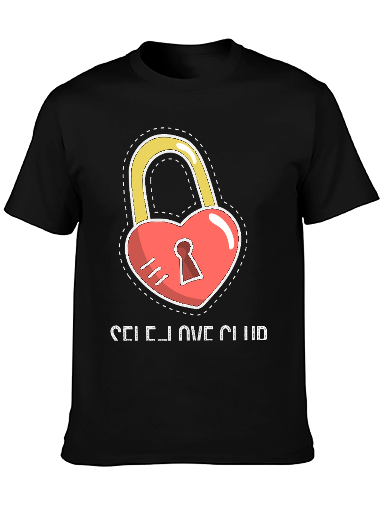 Self Love Club Heart Lock Black T-Shirt