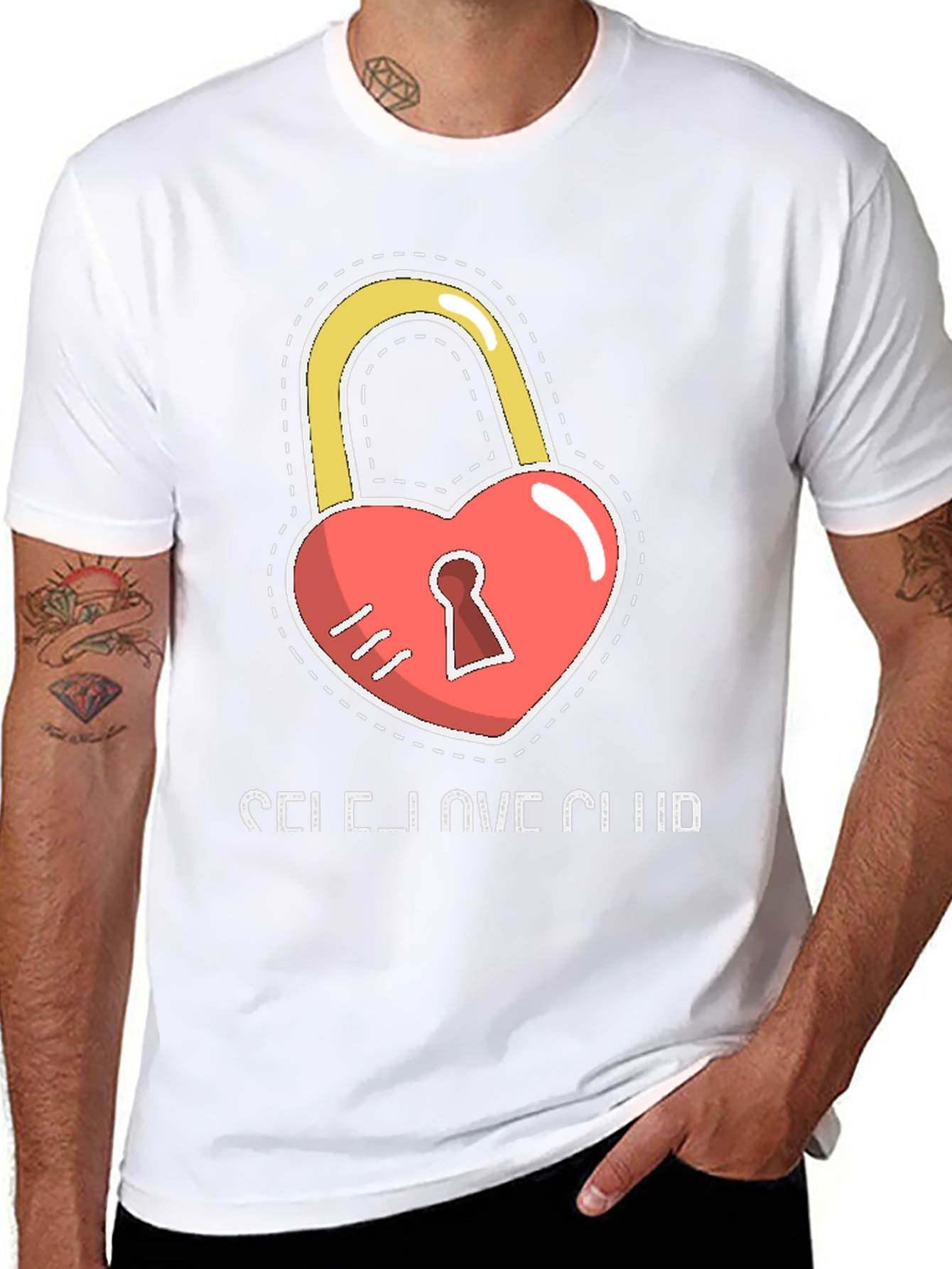 Self Love Club Heart Lock Black T-Shirt