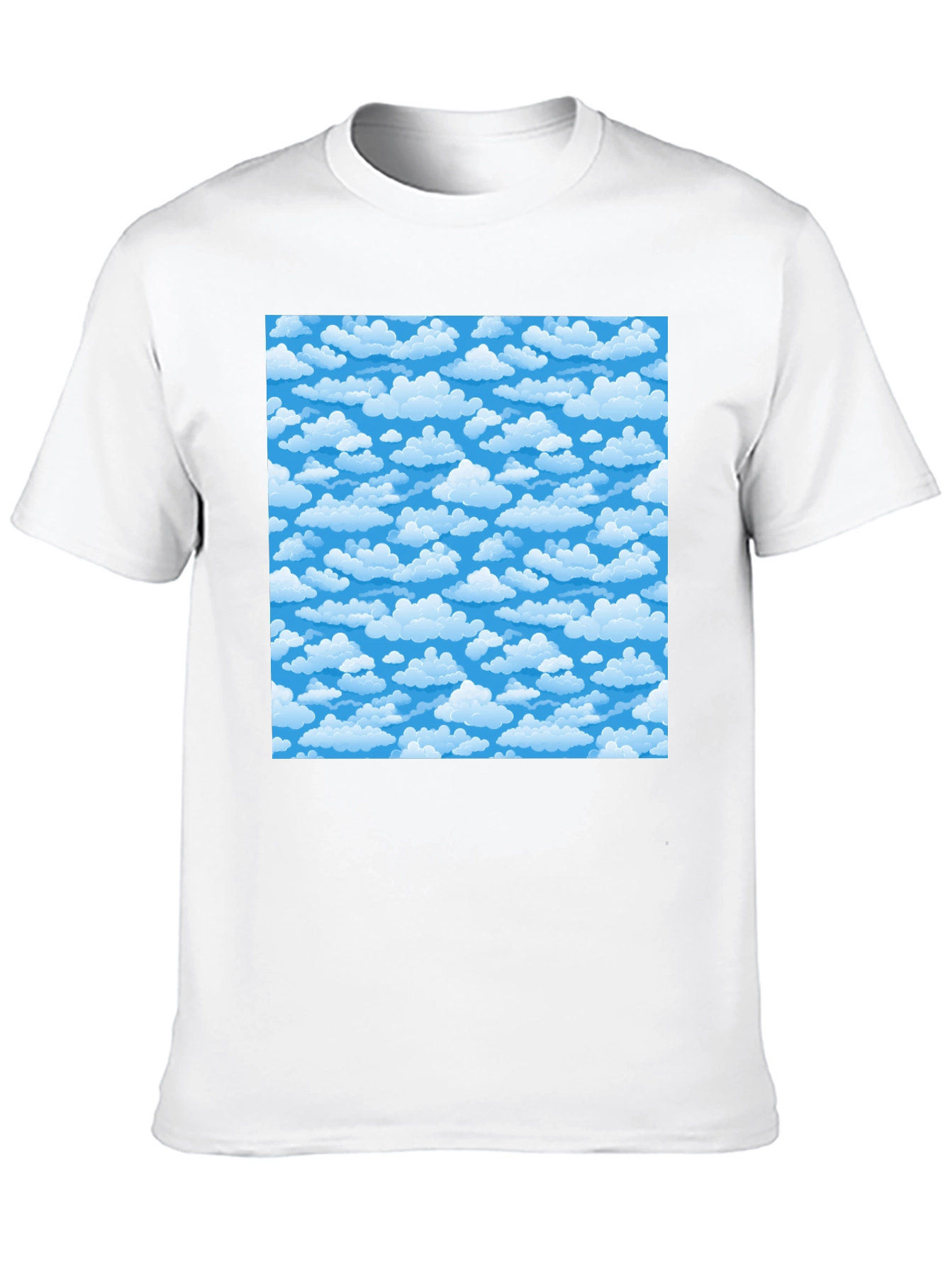 Cloud Pattern T-Shirt - Black