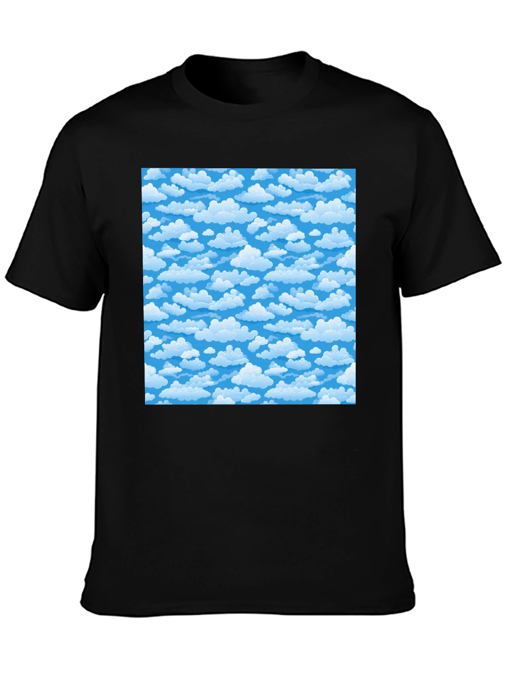 Cloud Pattern T-Shirt - Black