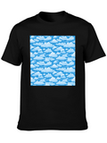 Cloud Pattern T-Shirt - Black