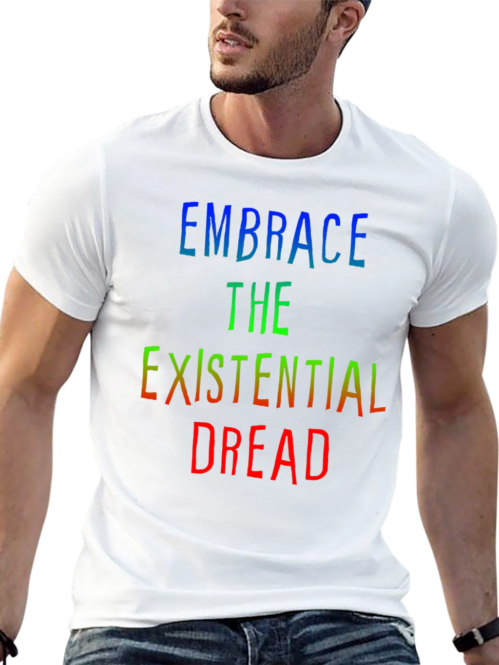 Embrace Existential Dread Tee - Black Graphic T-Shirt