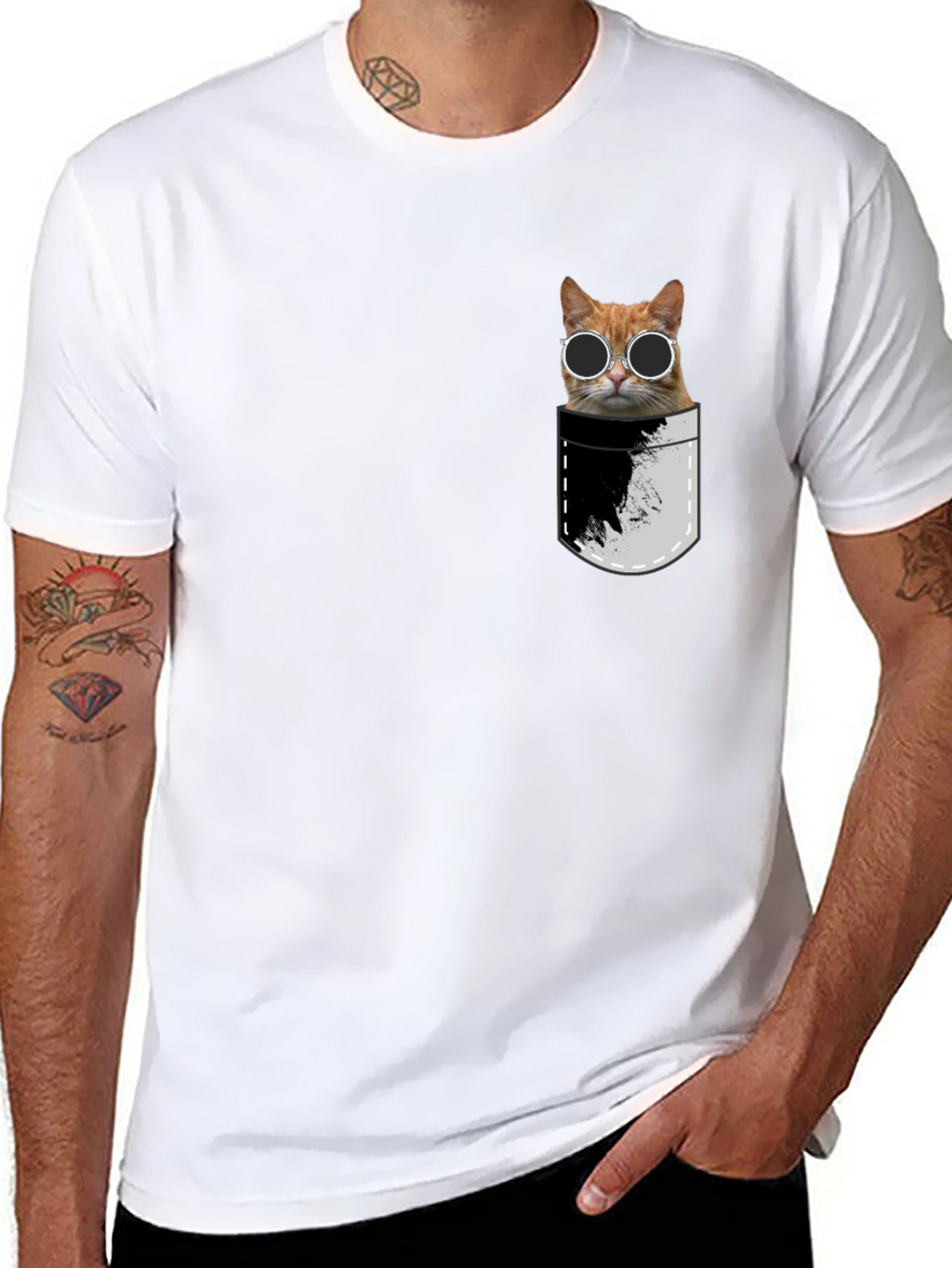 Cool Cat Pocket T-Shirt - Unisex Style