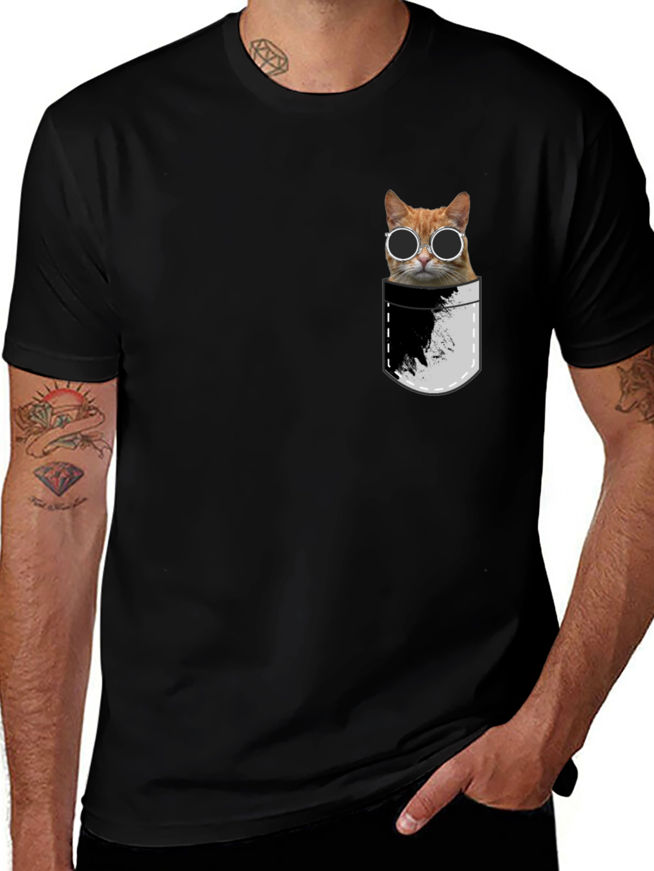 Cool Cat Pocket T-Shirt - Unisex Style